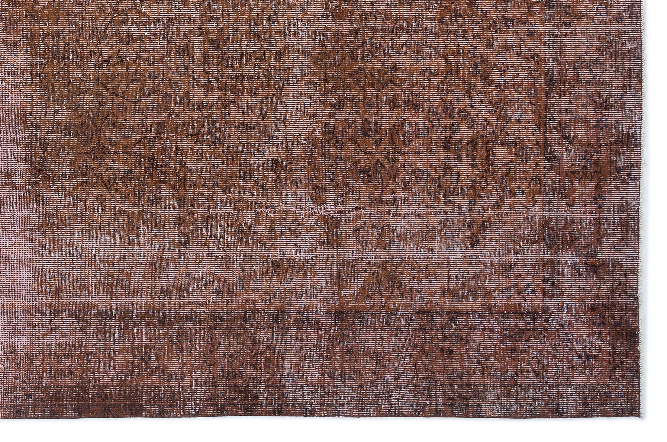 Atina Brown Vintage Wool Handmade Area Rug 6'8" x 10'4"