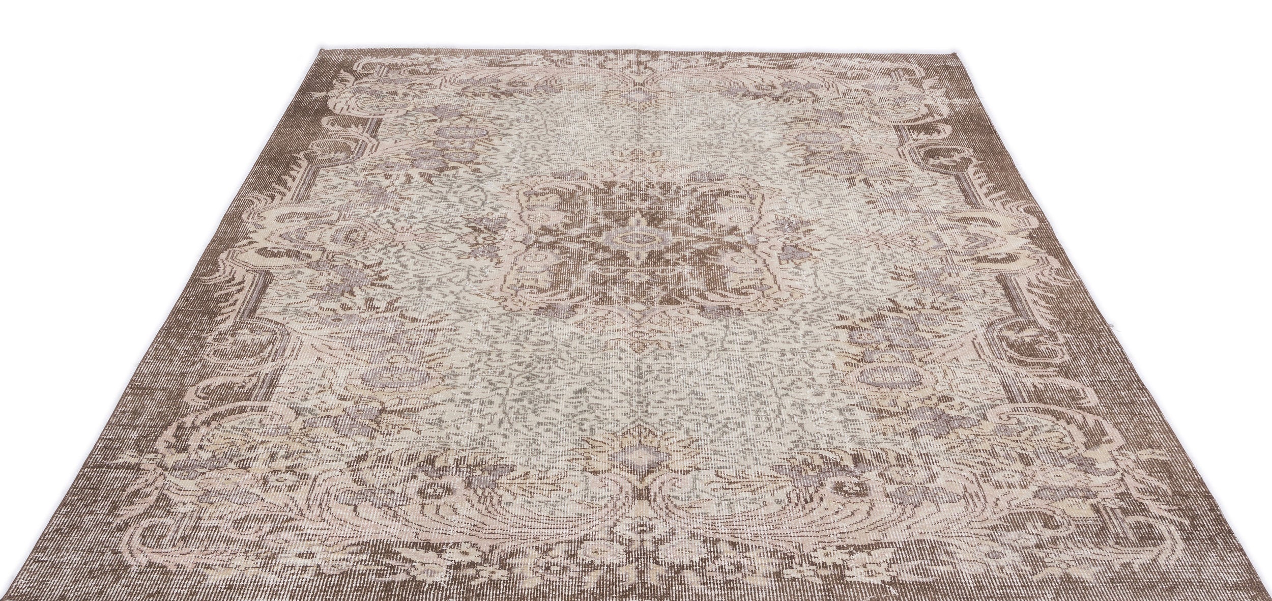Atina Beige Vintage Wool Handmade Area Rug 6'0" x 8'5"