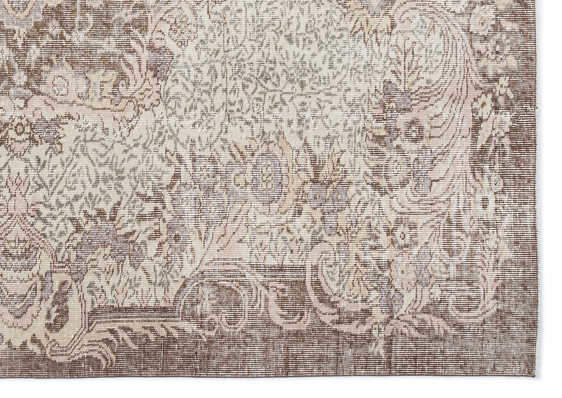 Atina Beige Vintage Wool Handmade Area Rug 6'0" x 8'5"