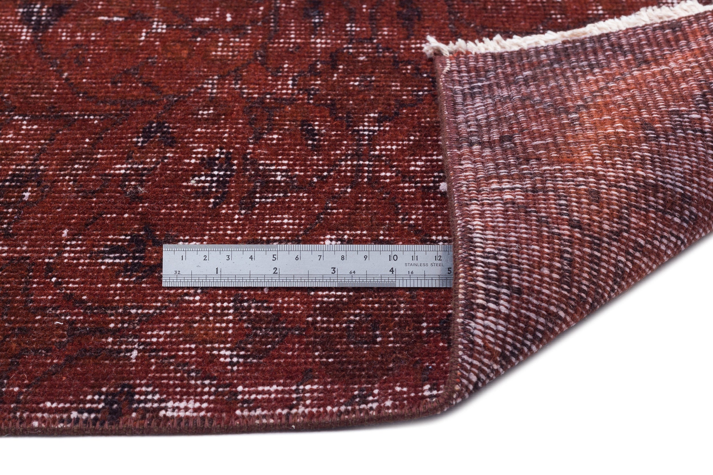 Atina Brown Vintage Wool Handmade Area Rug 5'7" x 9'2"