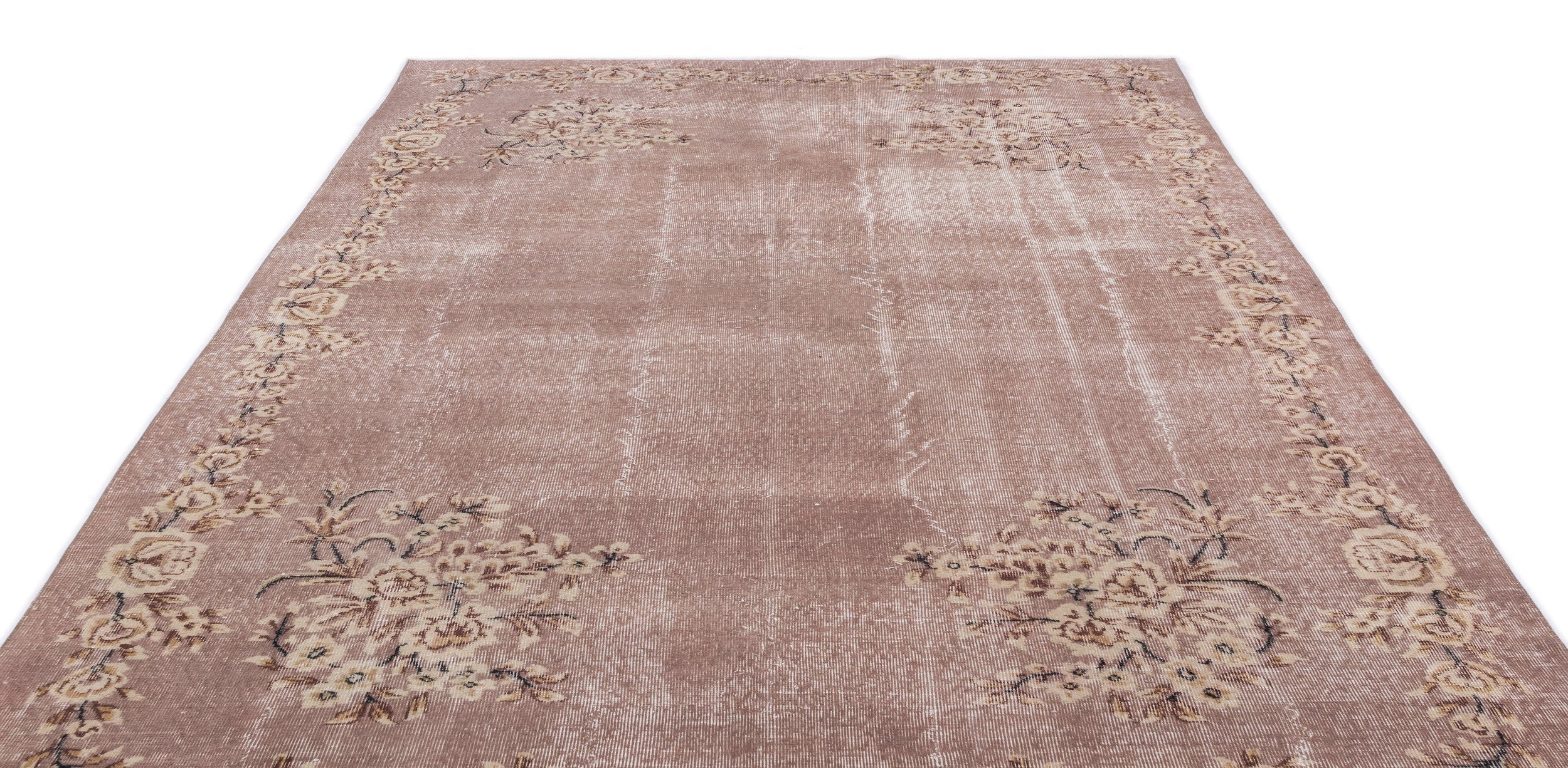 Atina Cream Vintage Wool Handmade Area Rug 7'0" x 10'4"