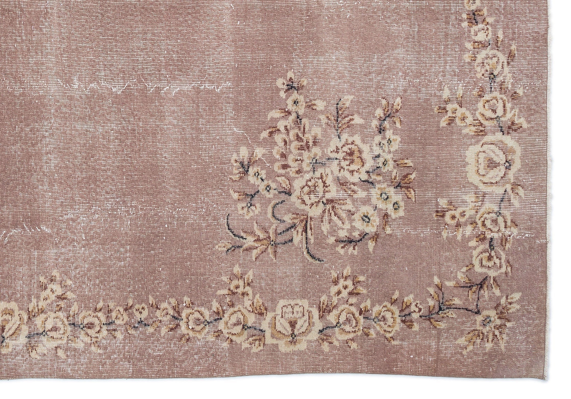 Atina Cream Vintage Wool Handmade Area Rug 7'0" x 10'4"