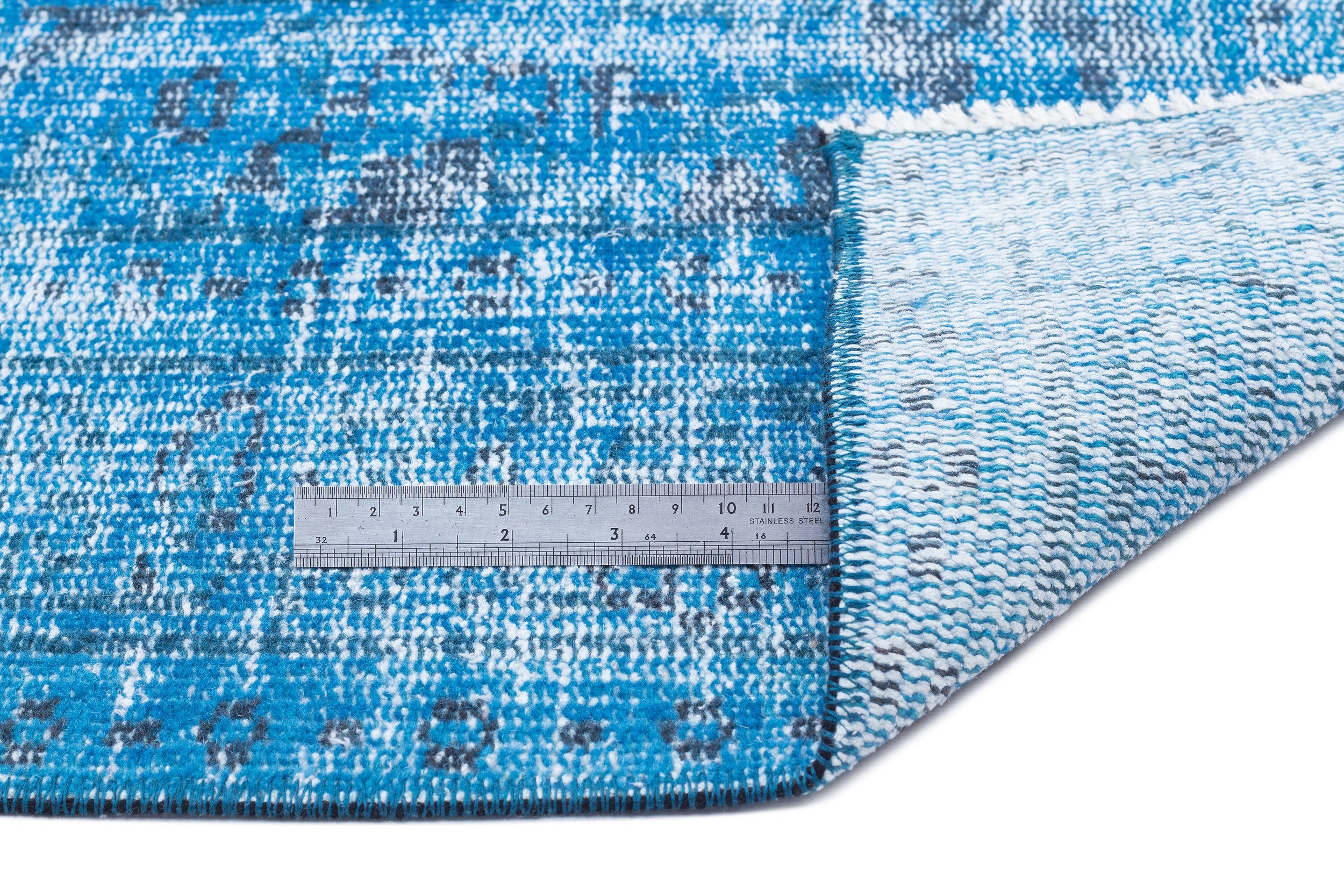 Atina Turquoise Vintage Wool Handmade Area Rug 4'10" x 8'0"