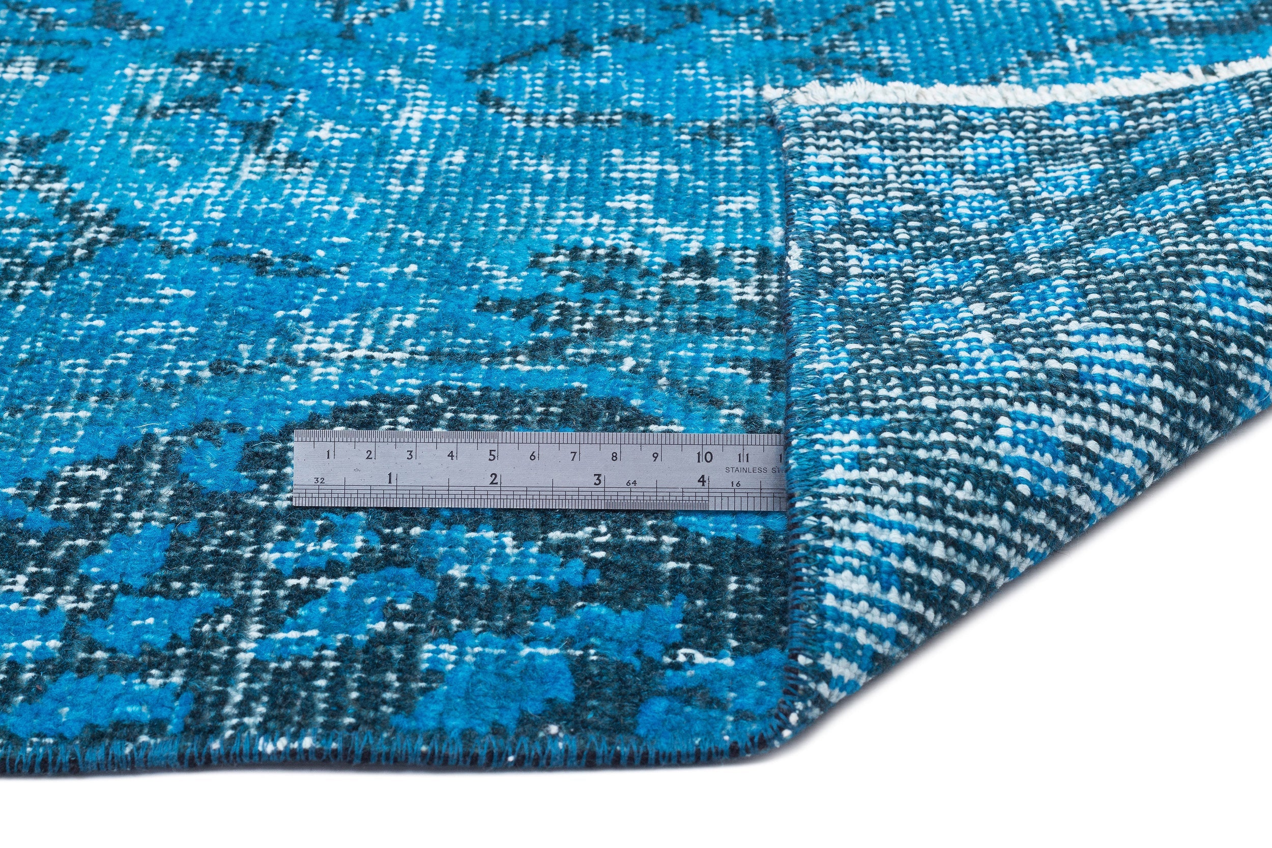 Atina Turquoise Vintage Wool Handmade Area Rug 5'2" x 10'0"