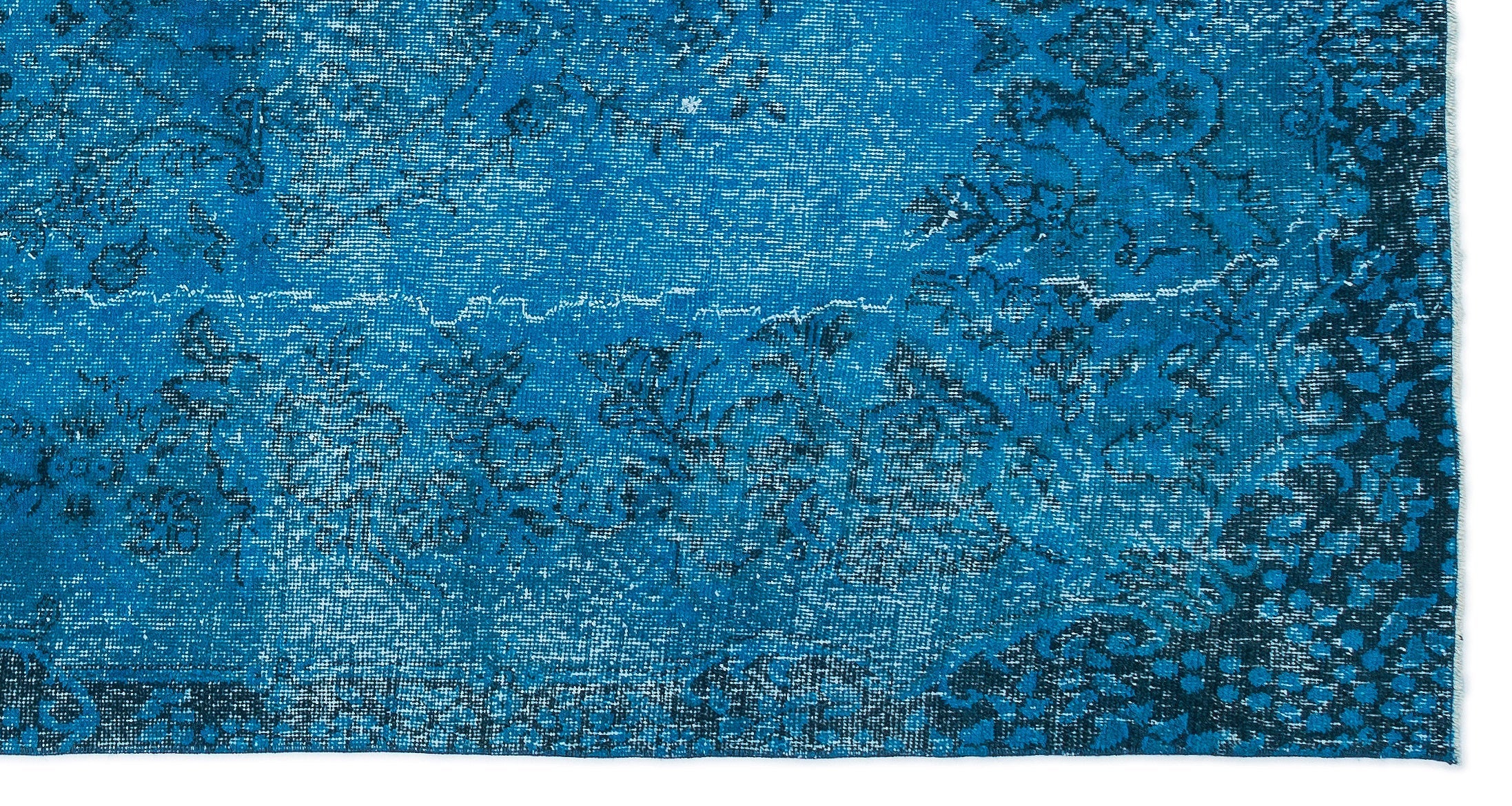 Atina Turquoise Vintage Wool Handmade Area Rug 5'2" x 10'0"