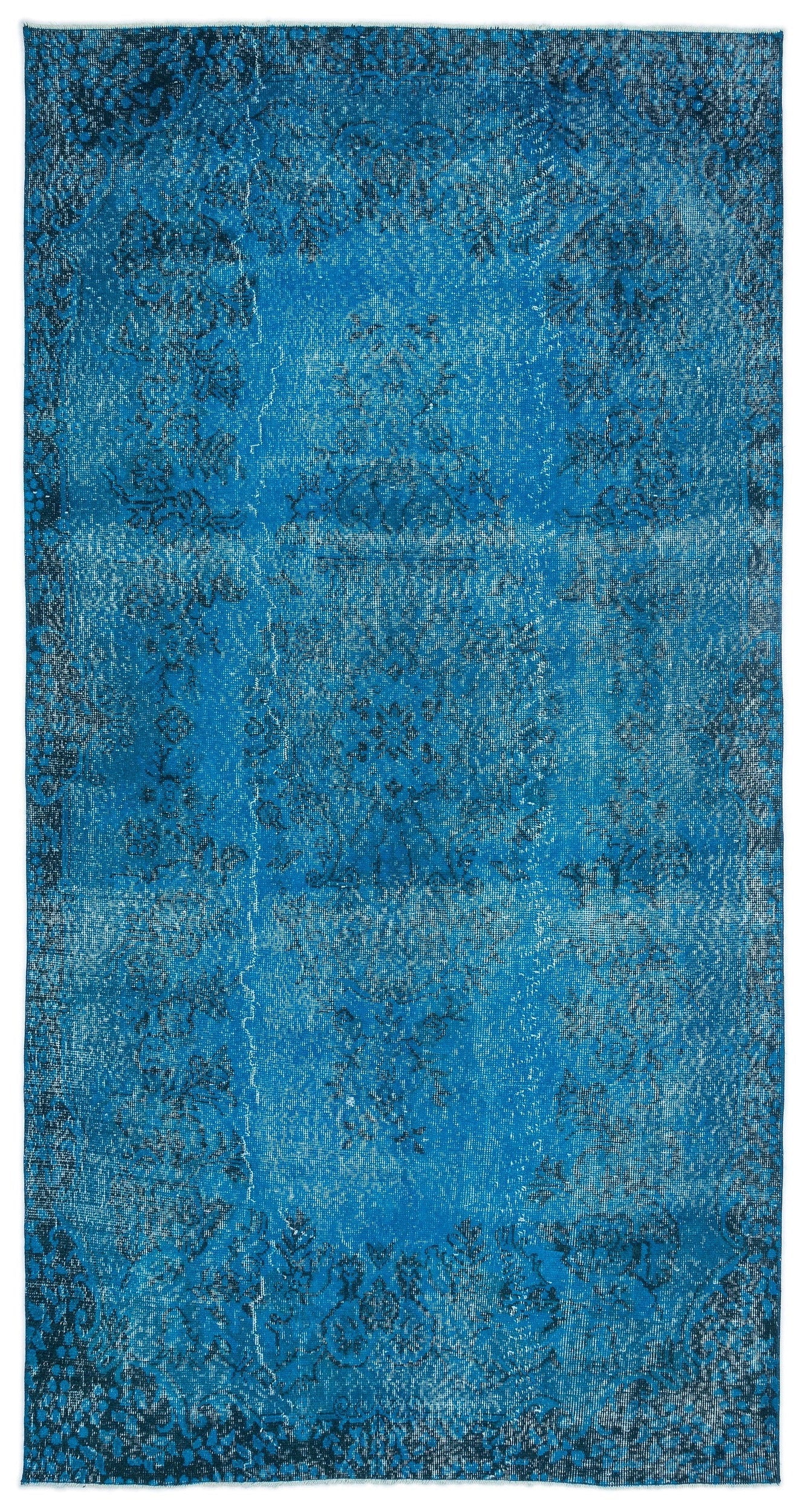 Atina Turquoise Vintage Wool Handmade Area Rug 5'2" x 10'0"