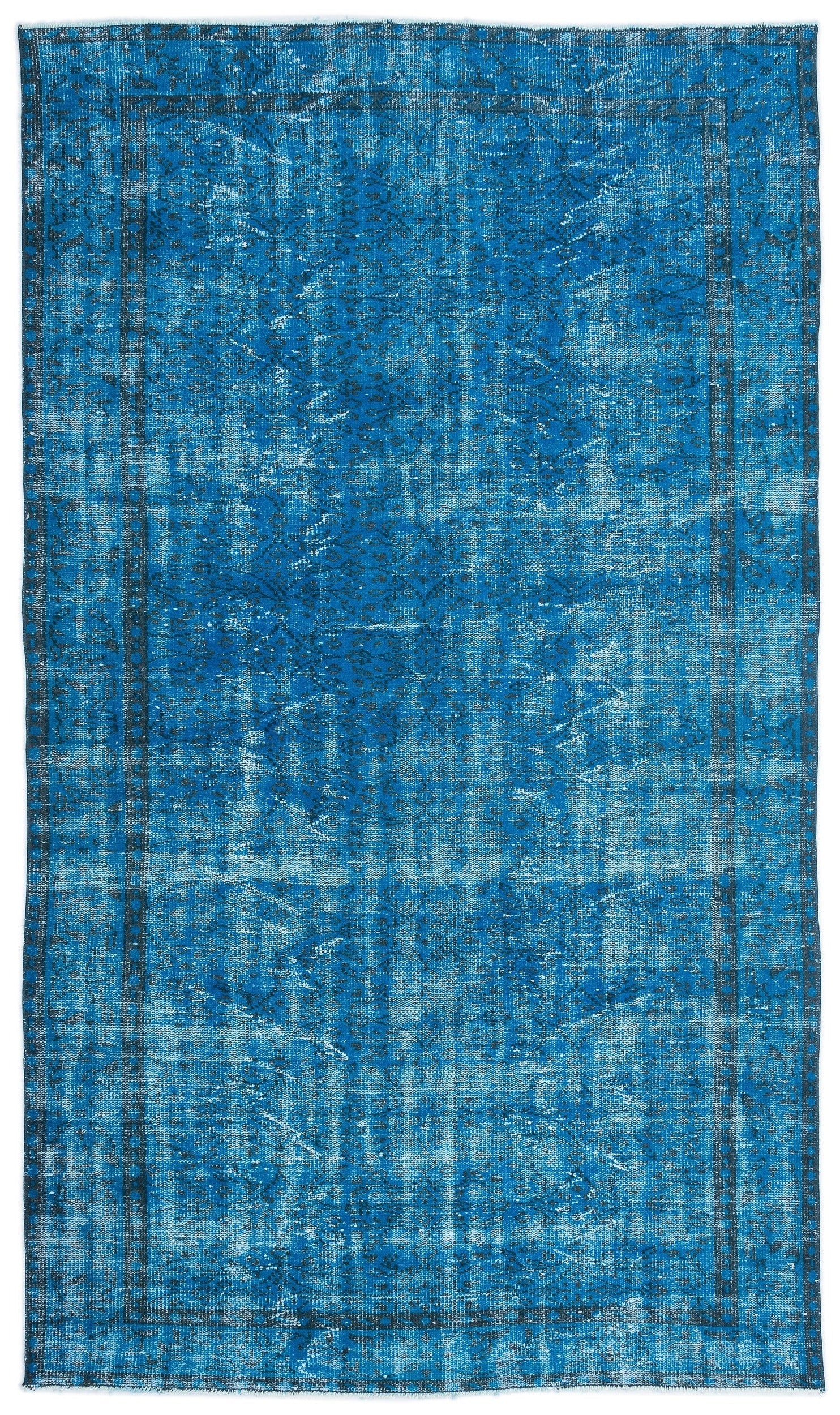 Atina Turquoise Vintage Wool Handmade Area Rug 5'10" x 10'0"
