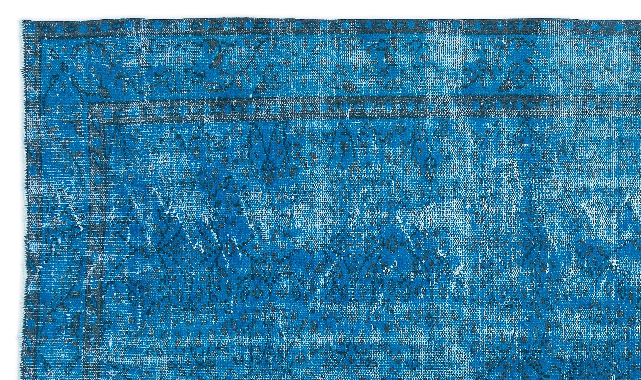 Atina Turquoise Vintage Wool Handmade Area Rug 5'10" x 10'0"