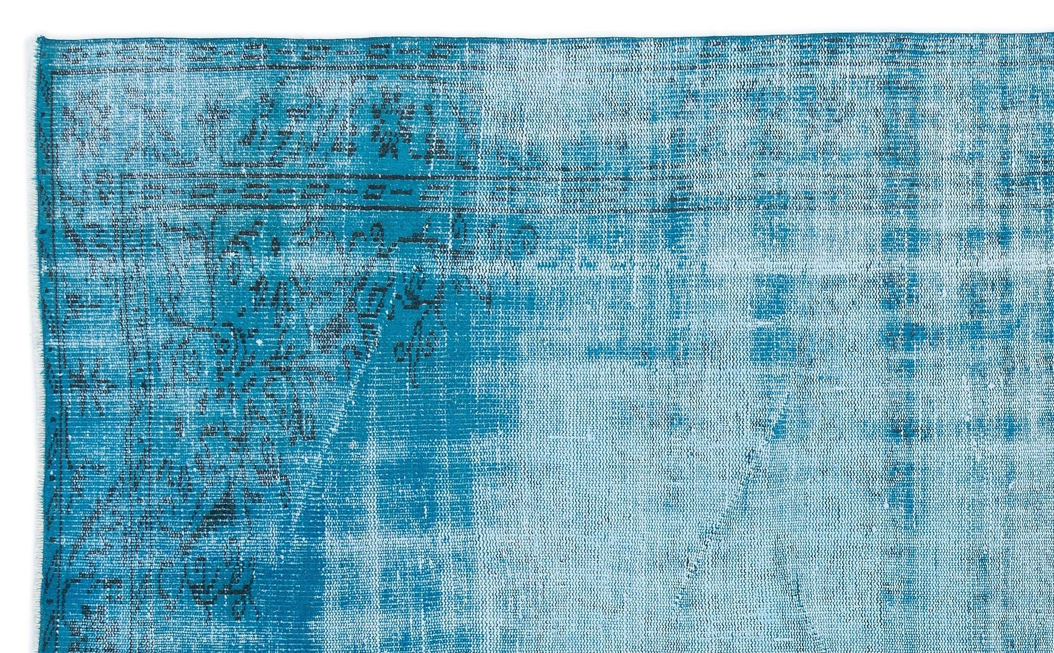 Atina Turquoise Vintage Wool Handmade Area Rug 5'8" x 9'5"
