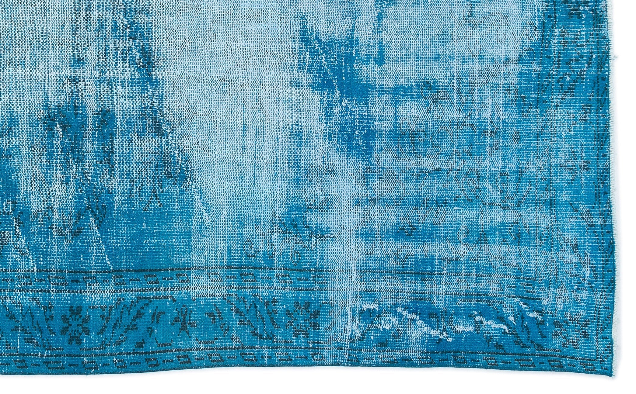 Atina Turquoise Vintage Wool Handmade Area Rug 5'8" x 9'5"