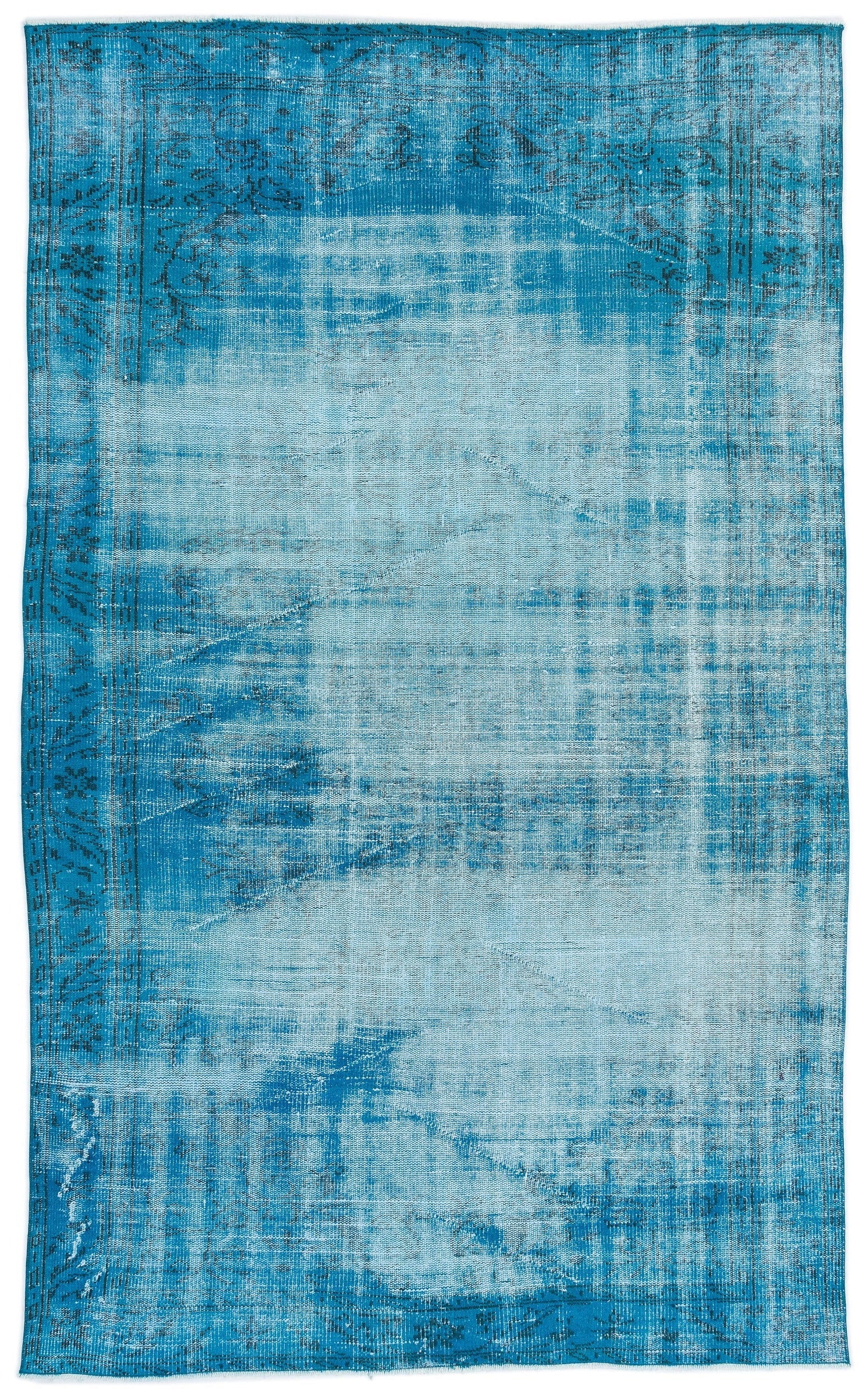 Atina Turquoise Vintage Wool Handmade Area Rug 5'8" x 9'5"