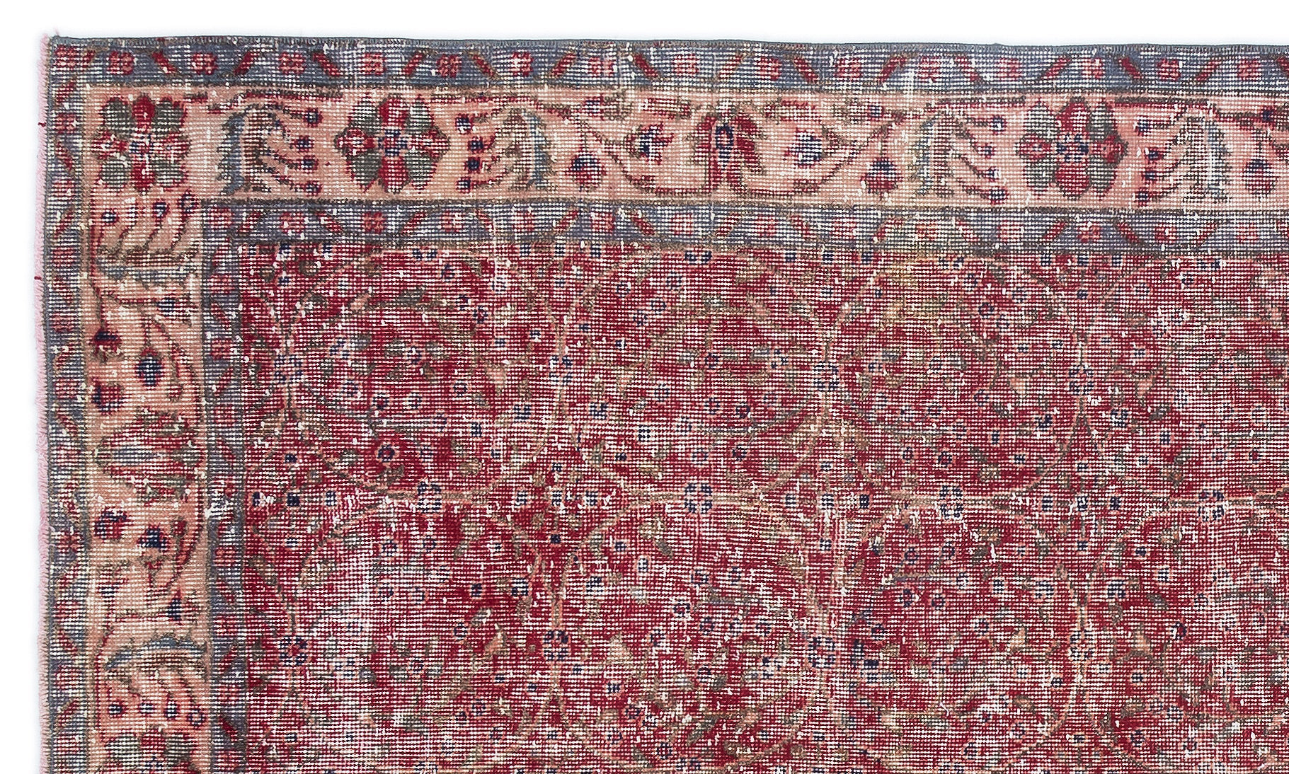 Atina Red Vintage Wool Handmade Area Rug 4'11" x 8'4"