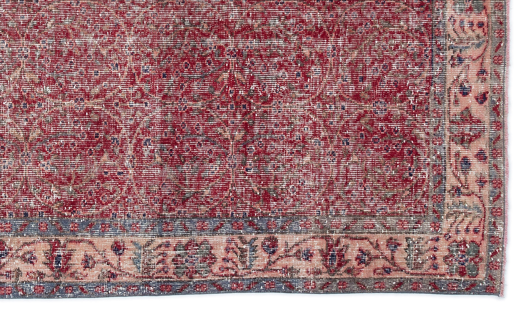 Atina Red Vintage Wool Handmade Area Rug 4'11" x 8'4"