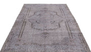 Atina Grey Vintage Wool Handmade Area Rug 5'5" x 8'10"