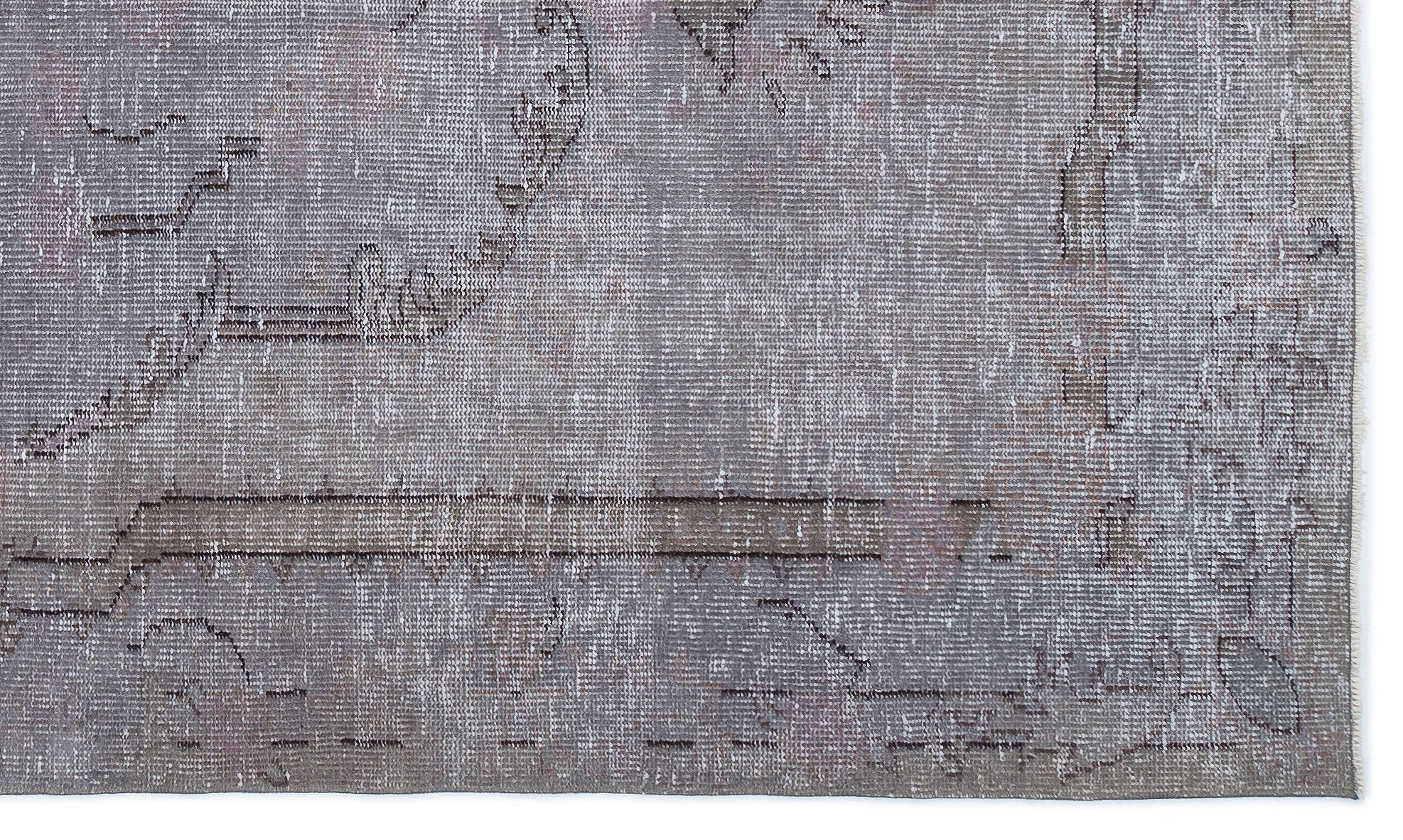 Atina Grey Vintage Wool Handmade Area Rug 5'5" x 8'10"
