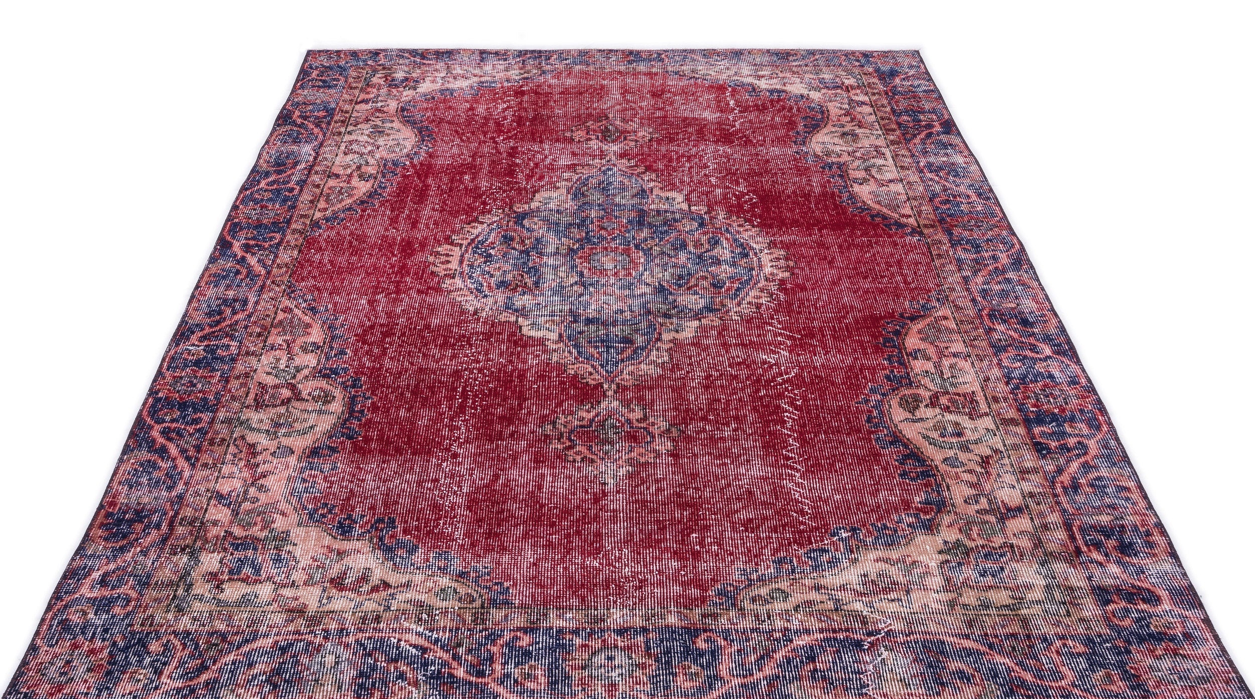 Atina Red Vintage Wool Handmade Area Rug 4'0" x 10'11"