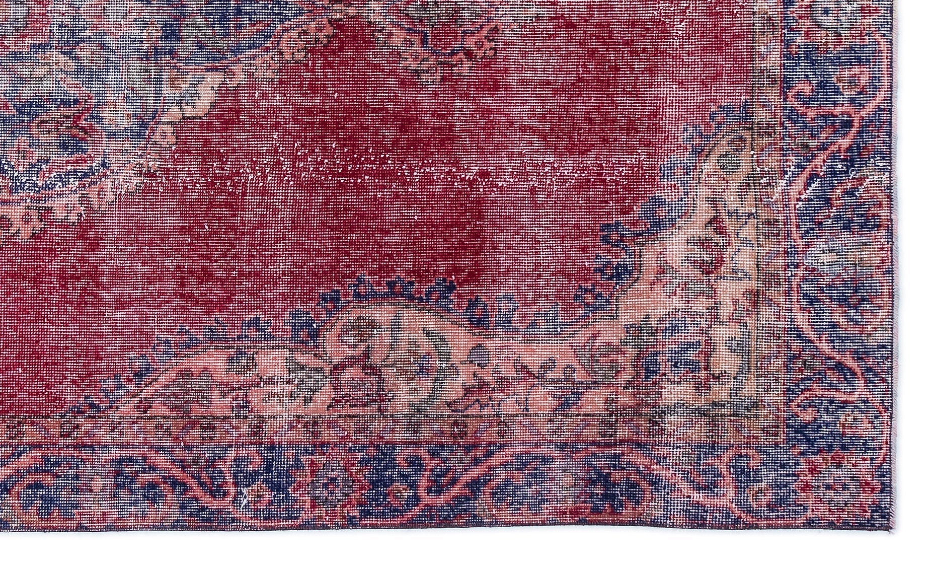 Atina Red Vintage Wool Handmade Area Rug 4'0" x 10'11"
