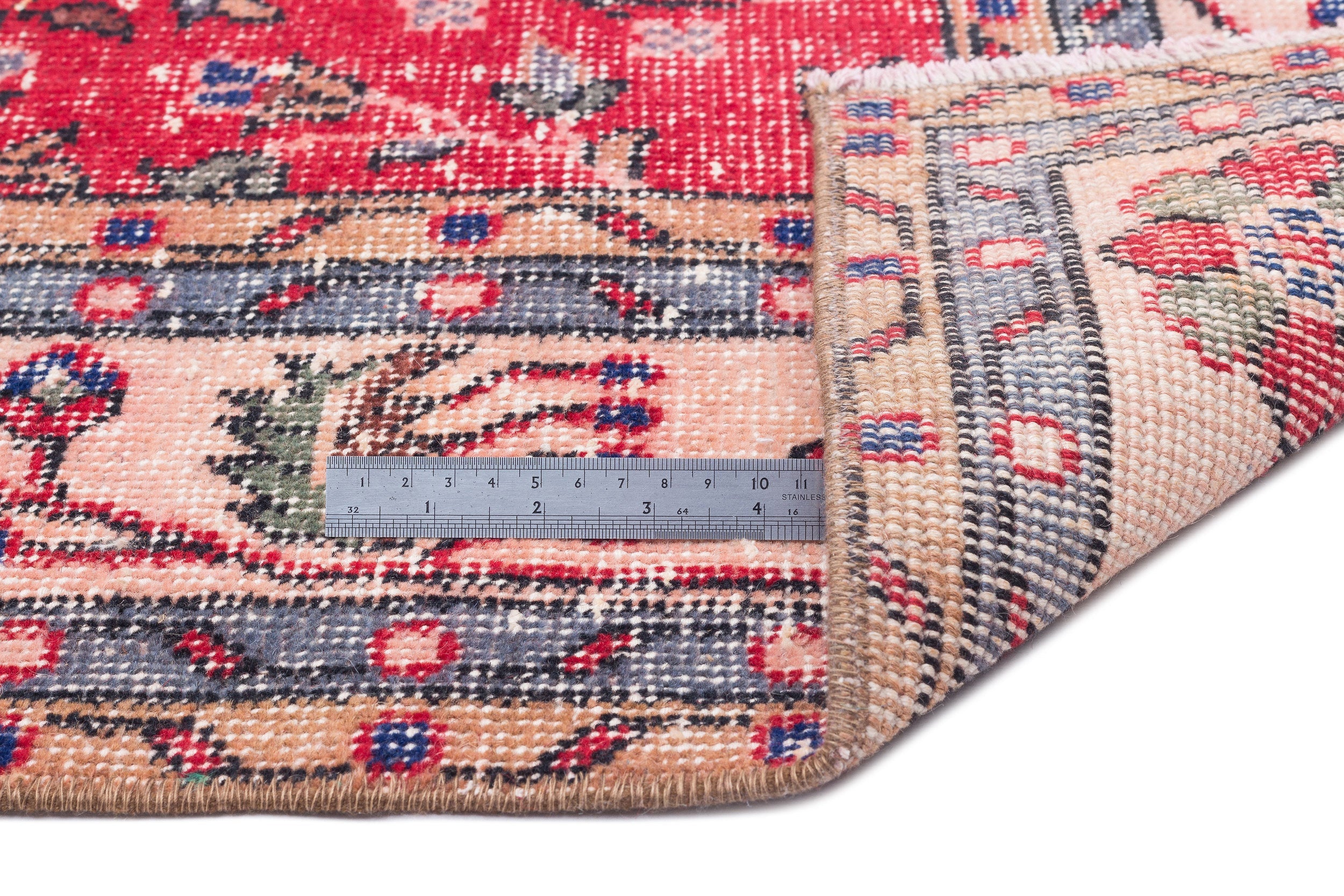 Atina Red Vintage Wool Handmade Area Rug 5'5" x 9'4"