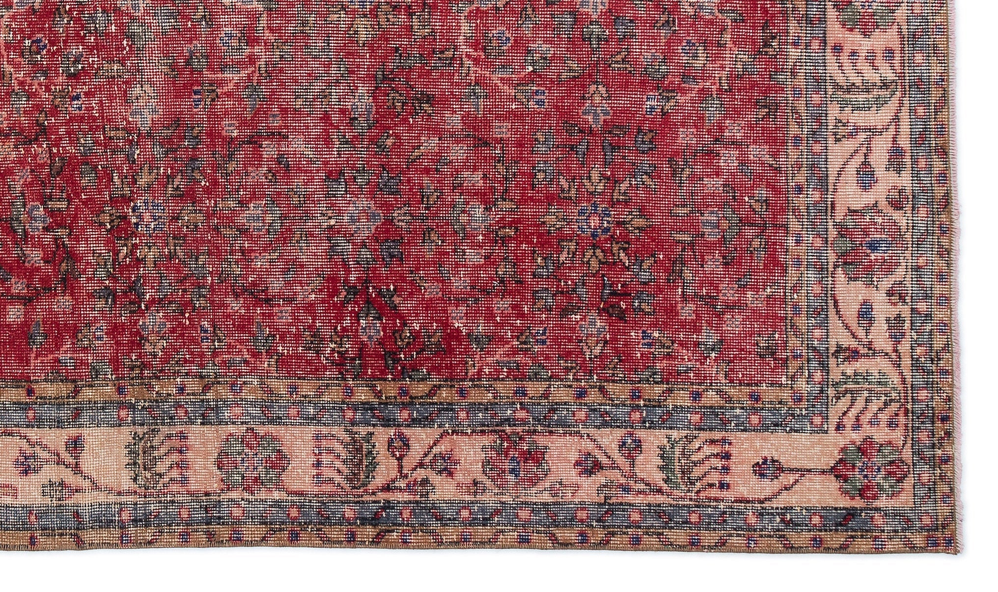 Atina Red Vintage Wool Handmade Area Rug 5'5" x 9'4"
