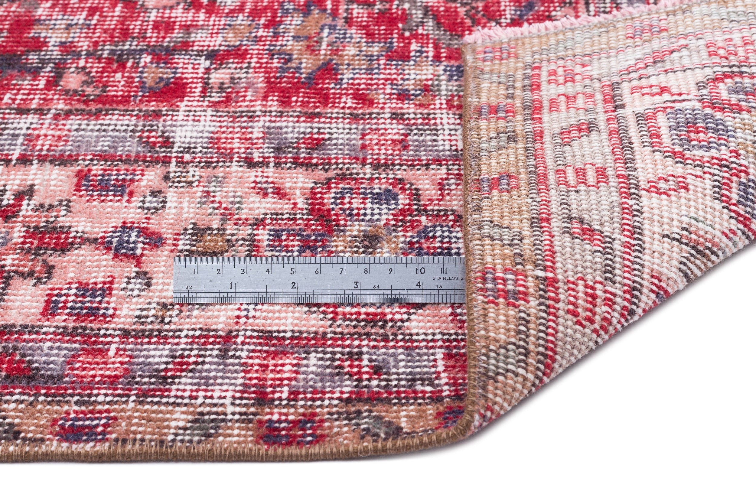 Atina Red Vintage Wool Handmade Area Rug 5'3" x 8'10"