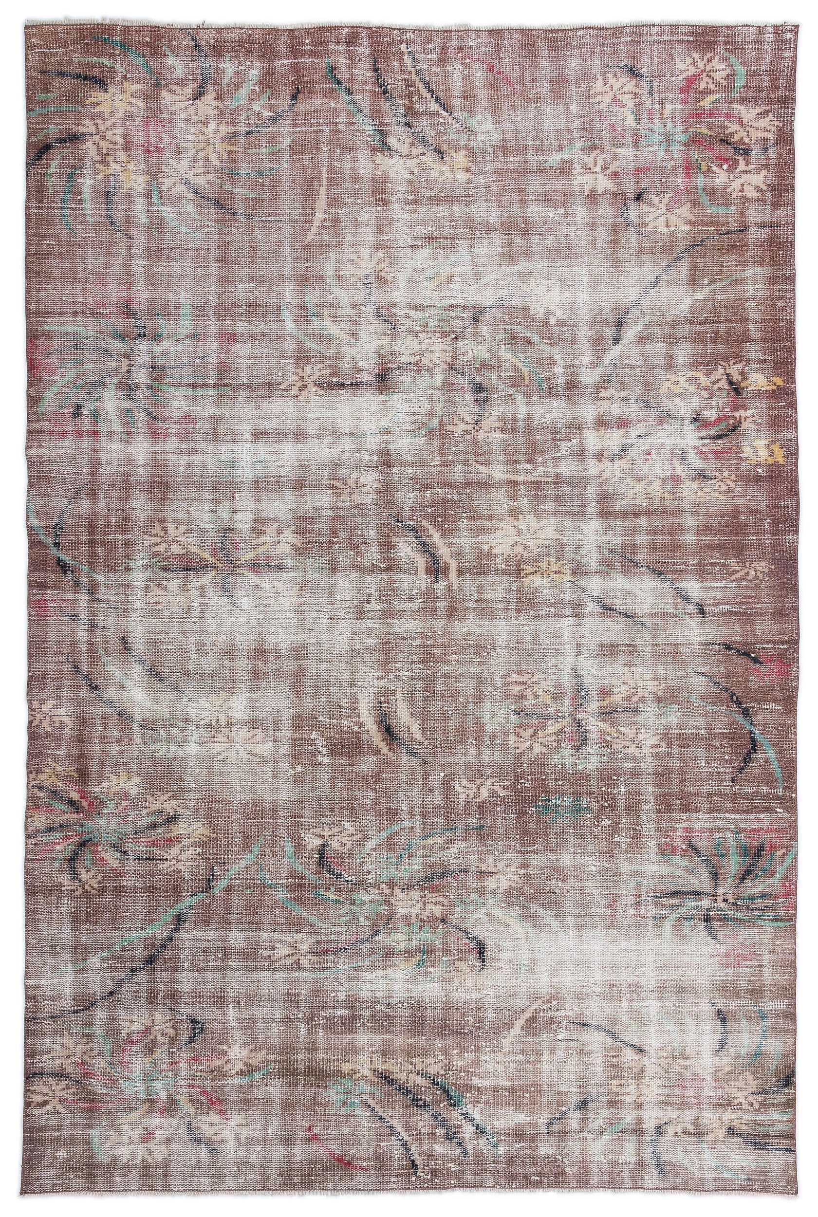 Atina Beige Vintage Wool Handmade Area Rug 5'10" x 8'9"