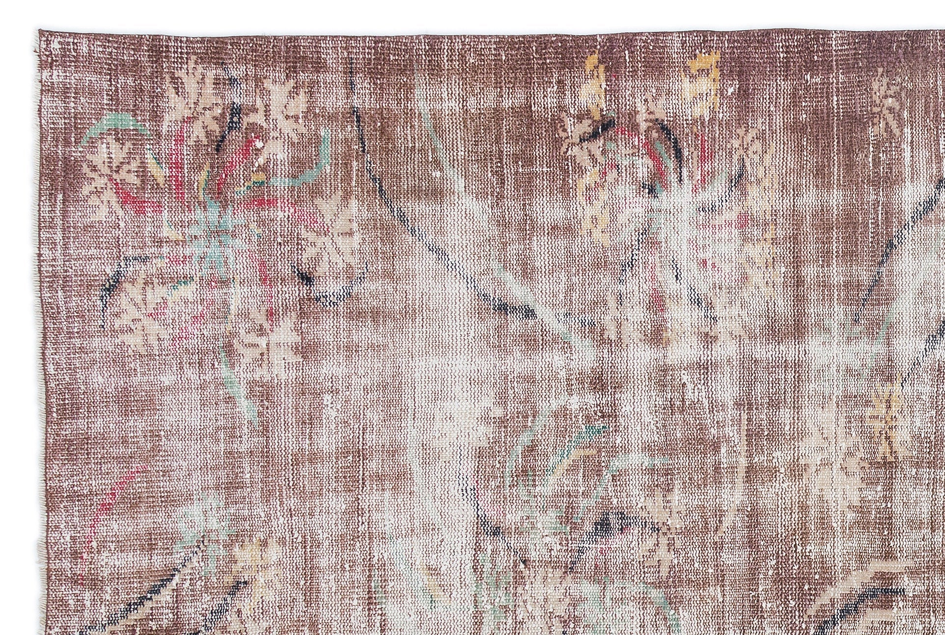 Atina Beige Vintage Wool Handmade Area Rug 5'10" x 8'9"