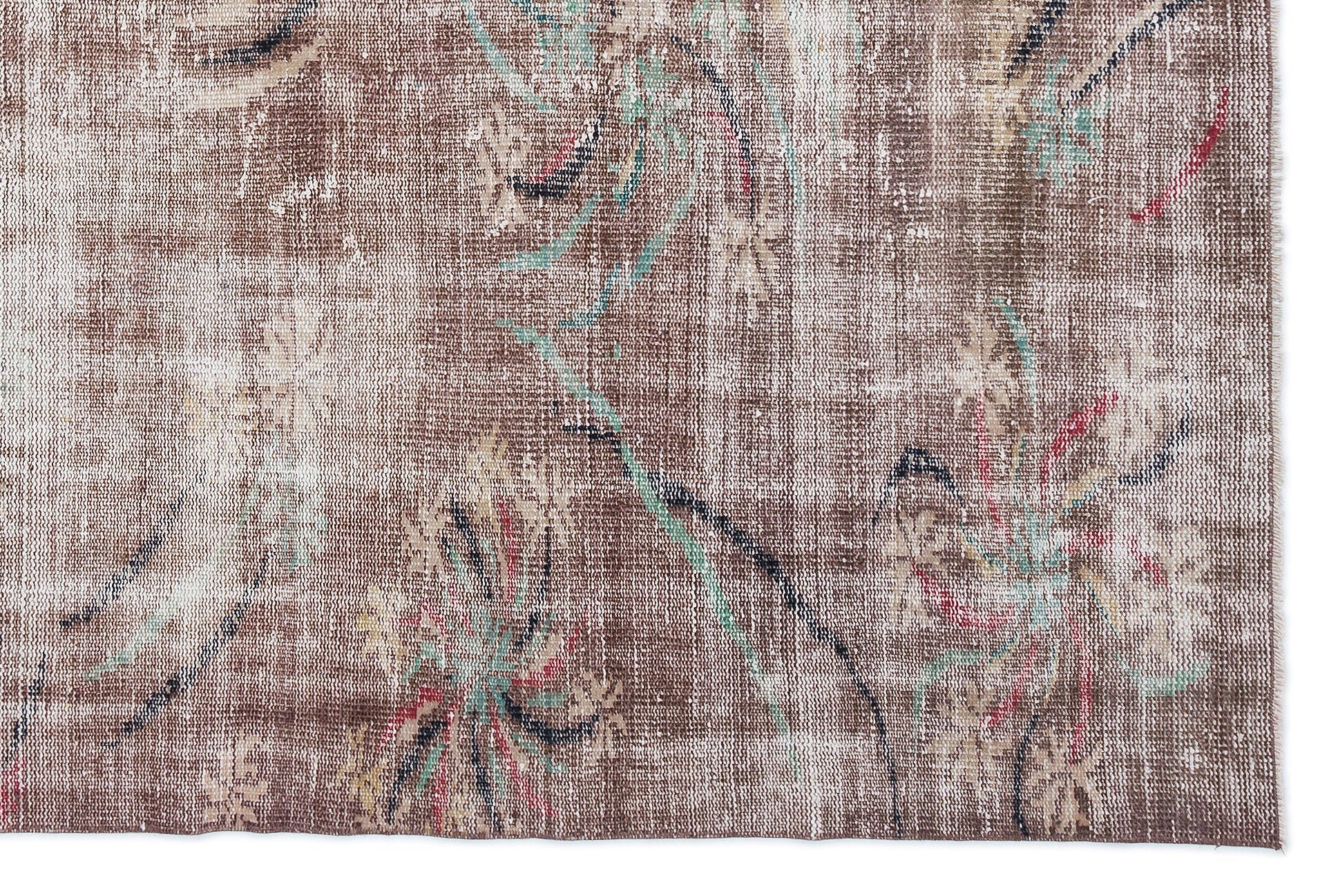 Atina Beige Vintage Wool Handmade Area Rug 5'10" x 8'9"