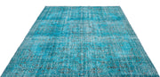 Atina Turquoise Vintage Wool Handmade Area Rug 6'4" x 9'3"
