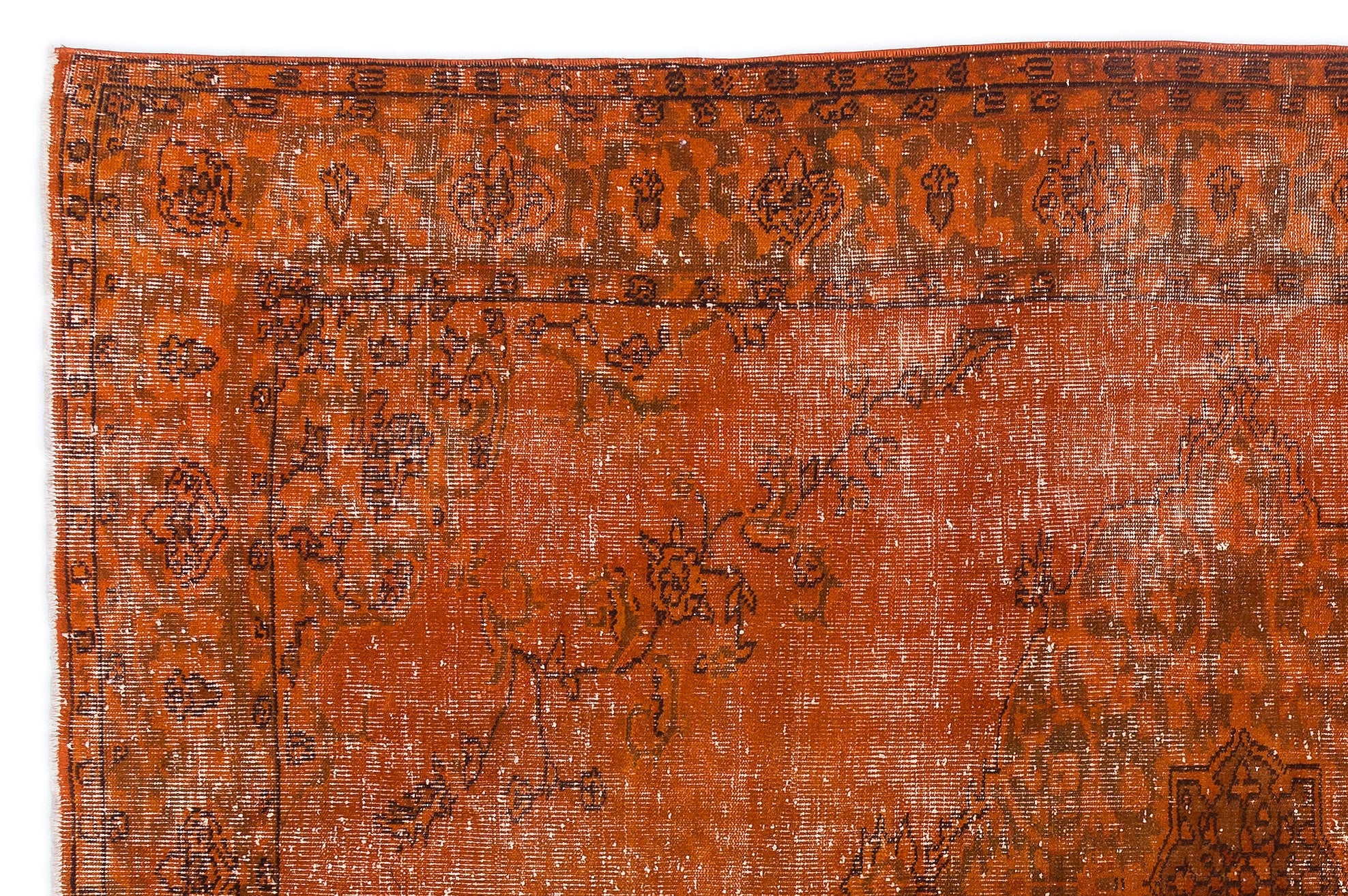Atina Orange Vintage Wool Handmade Area Rug 5'11" x 8'11"