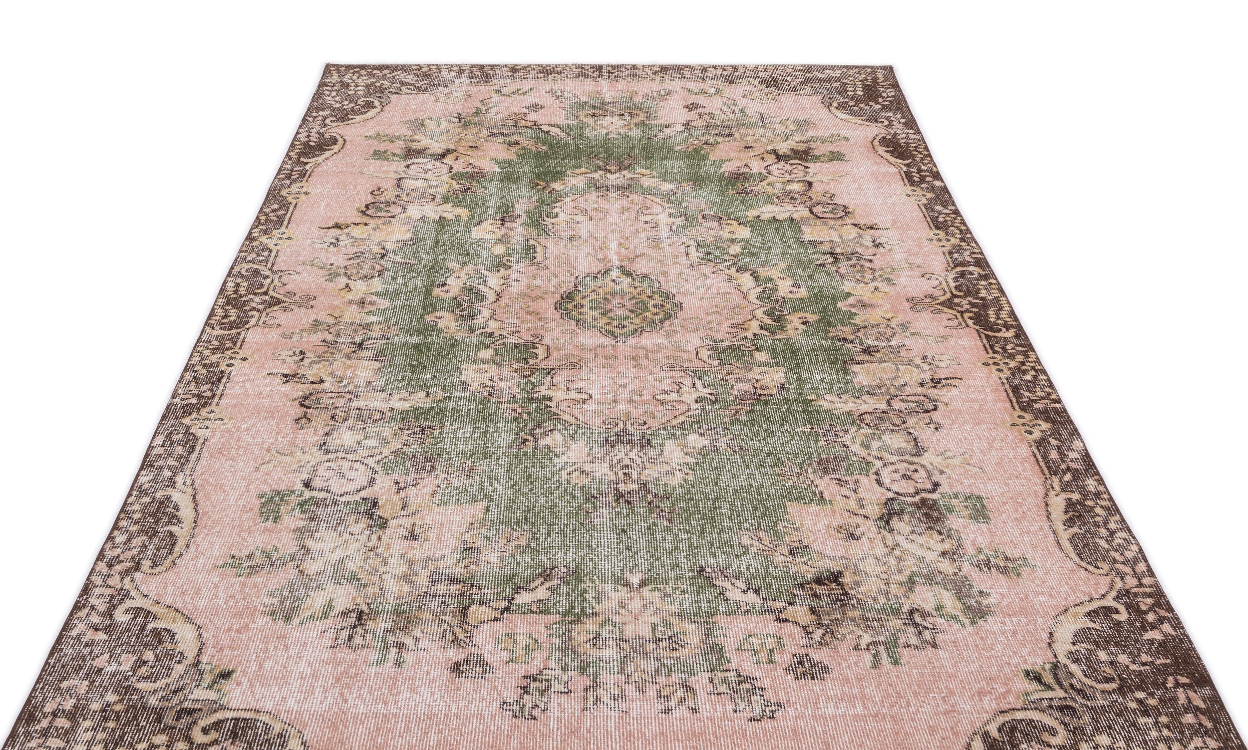 Atina Cream Vintage Wool Handmade Area Rug 5'3" x 9'1"