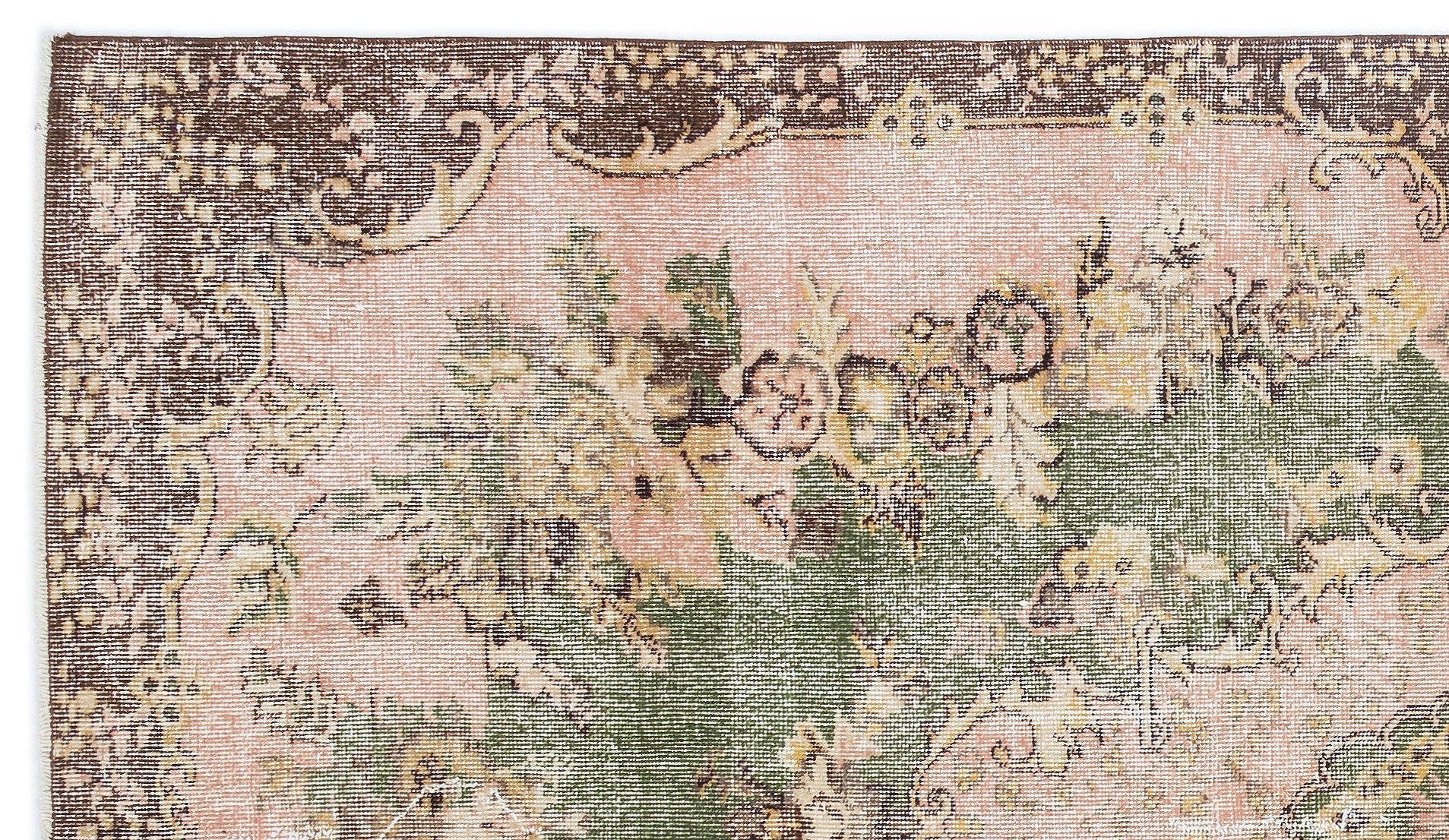 Atina Cream Vintage Wool Handmade Area Rug 5'3" x 9'1"