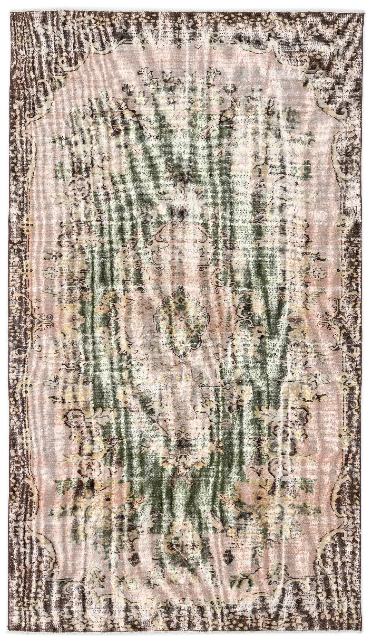 Atina Cream Vintage Wool Handmade Area Rug 5'3" x 9'1"