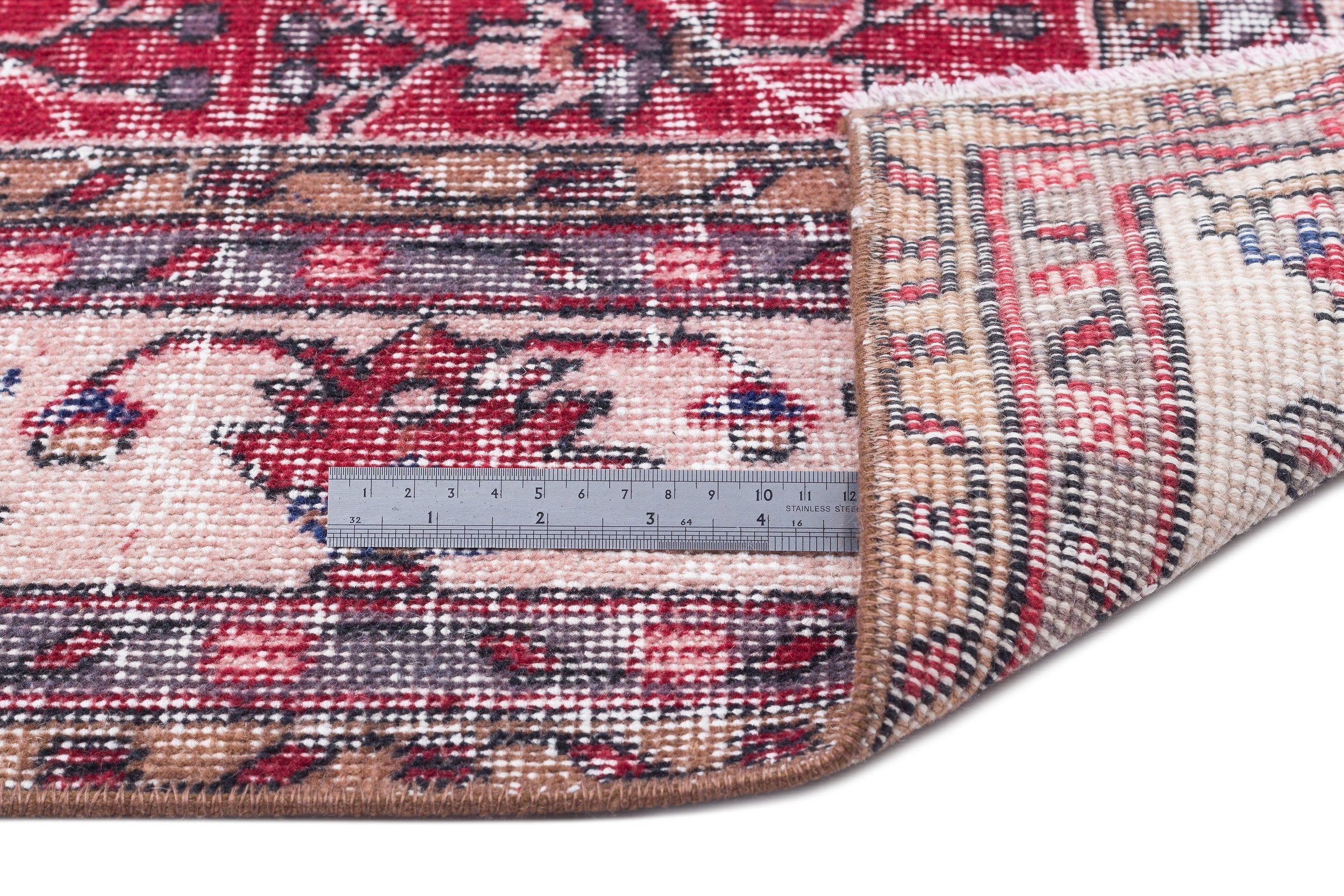 Atina Red Vintage Wool Handmade Area Rug 6'6" x 11'0"