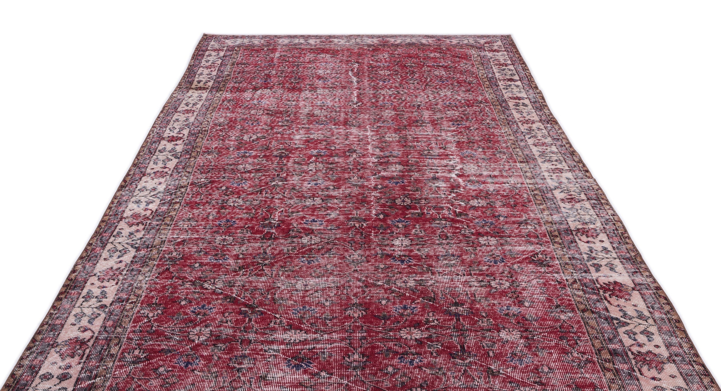 Atina Red Vintage Wool Handmade Area Rug 6'6" x 11'0"