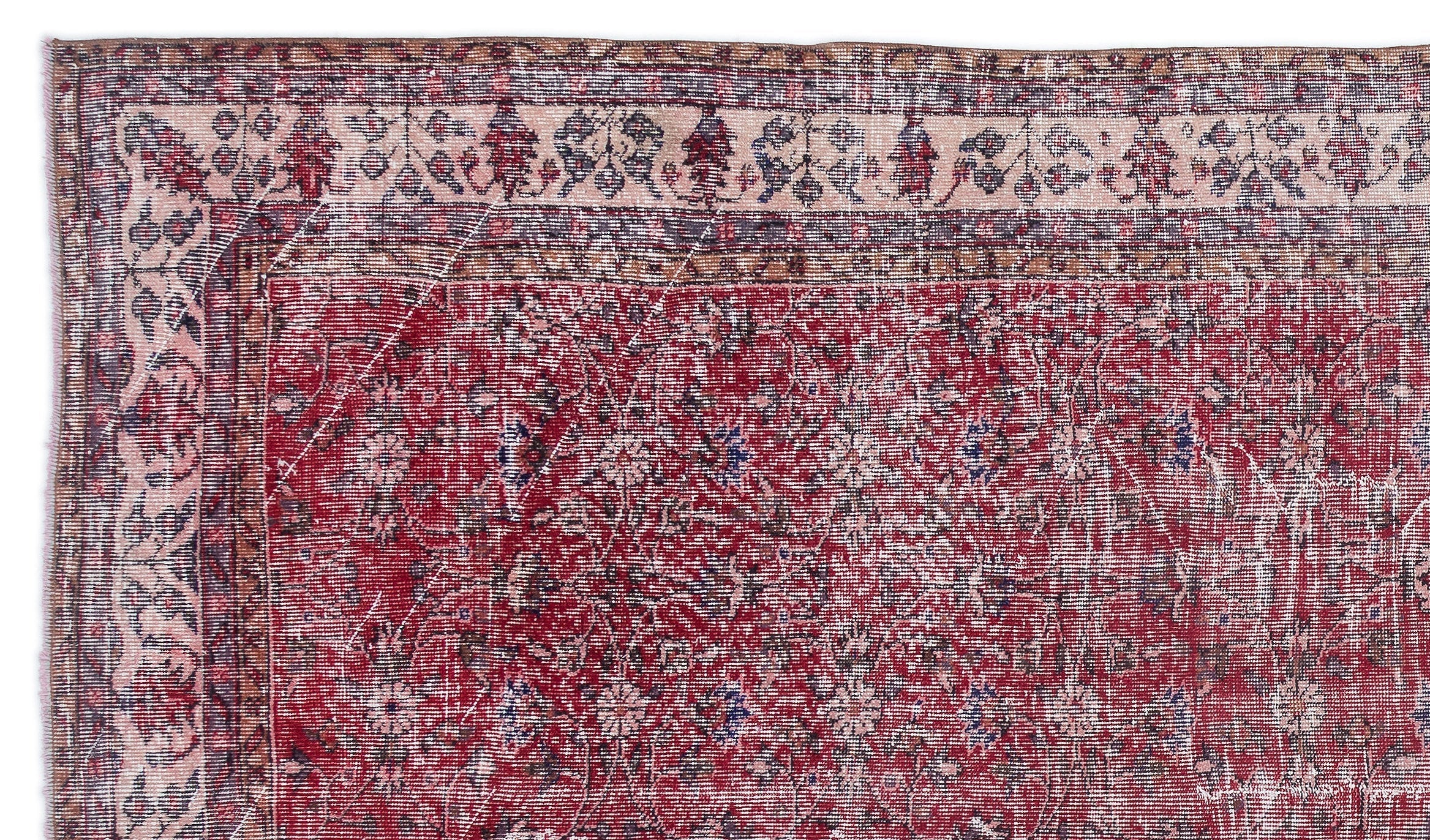 Atina Red Vintage Wool Handmade Area Rug 6'6" x 11'0"
