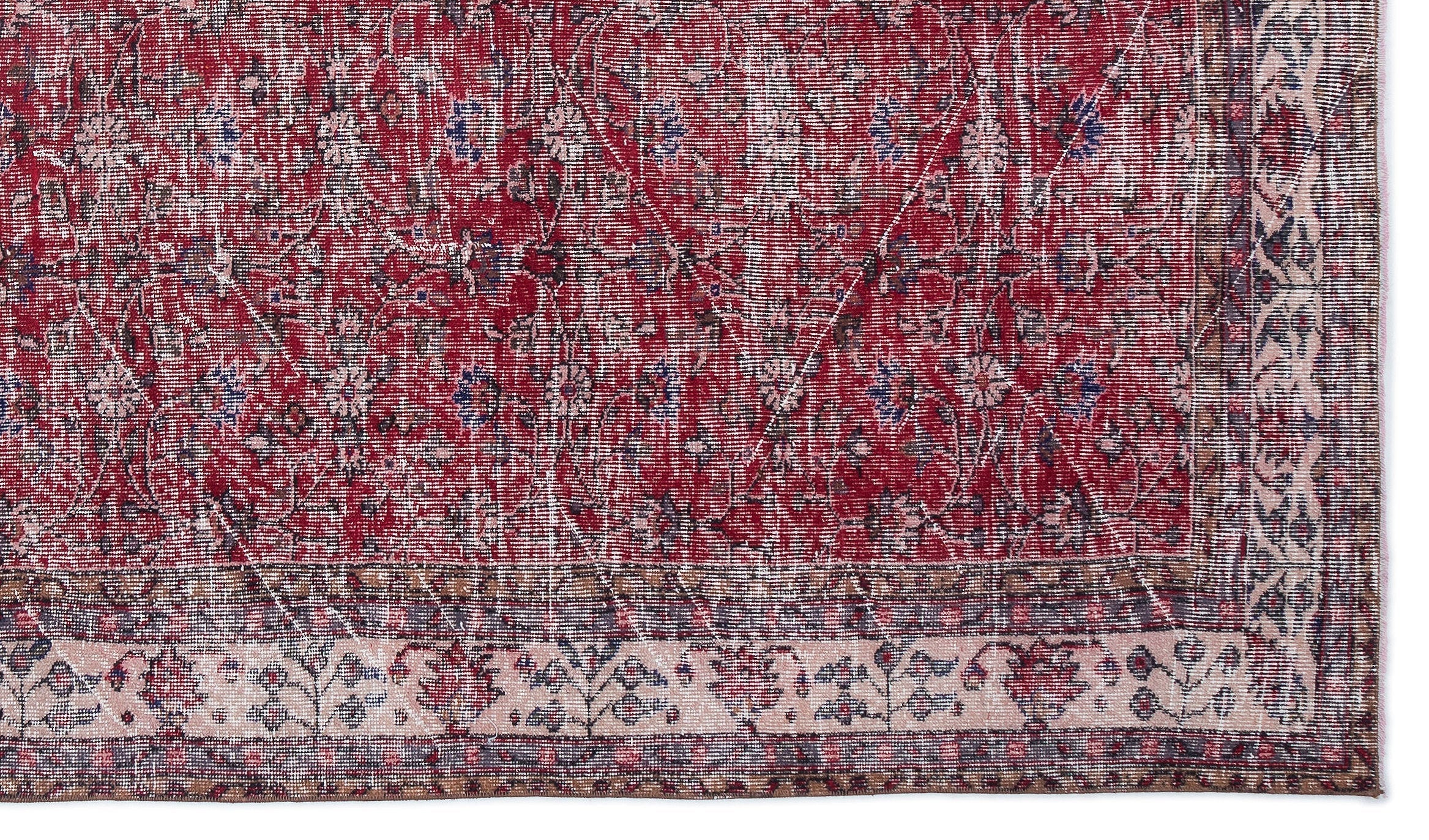 Atina Red Vintage Wool Handmade Area Rug 6'6" x 11'0"