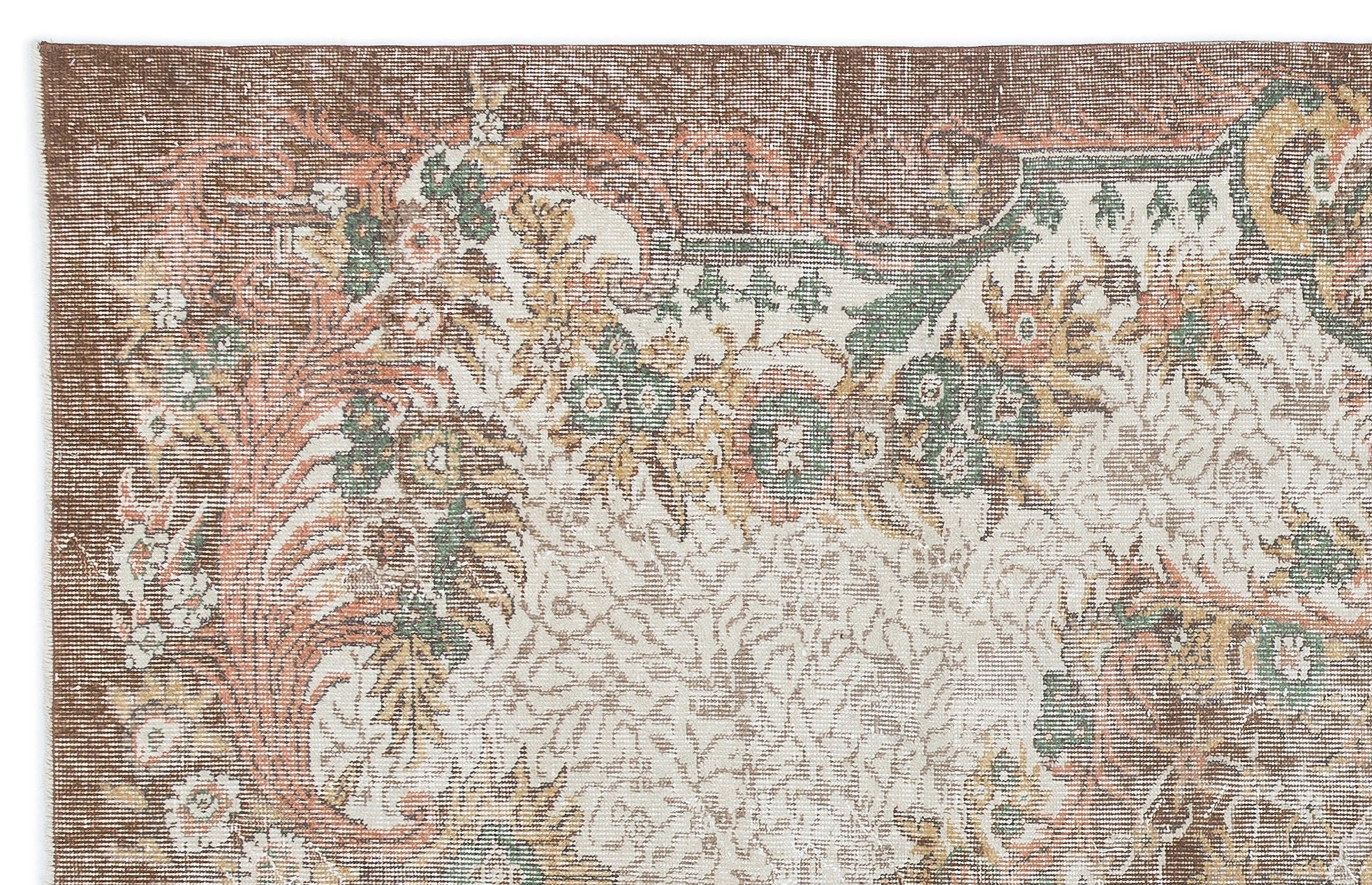 Atina Beige Vintage Wool Handmade Area Rug 5'10" x 9'6"