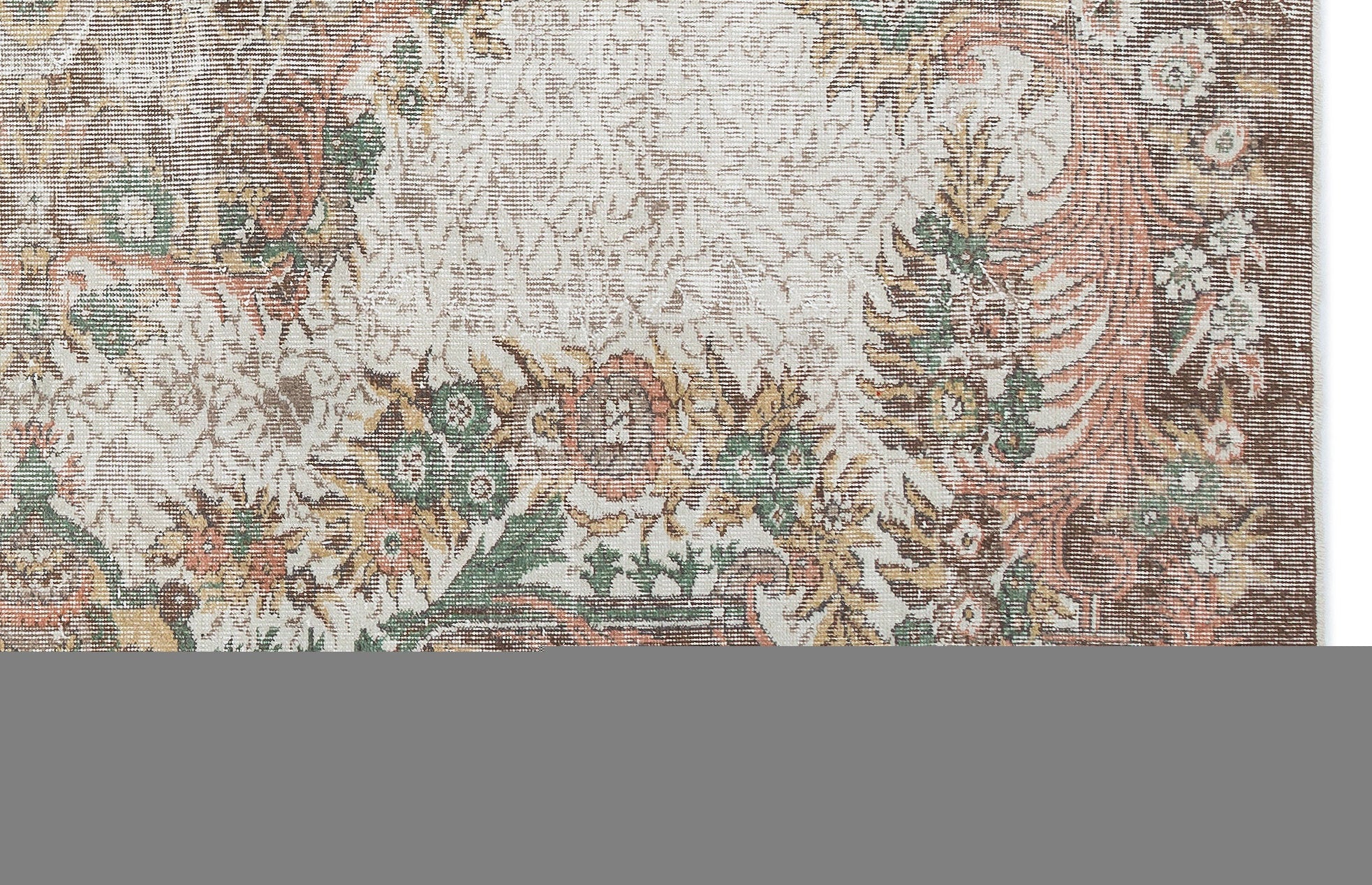Atina Beige Vintage Wool Handmade Area Rug 5'10" x 9'6"