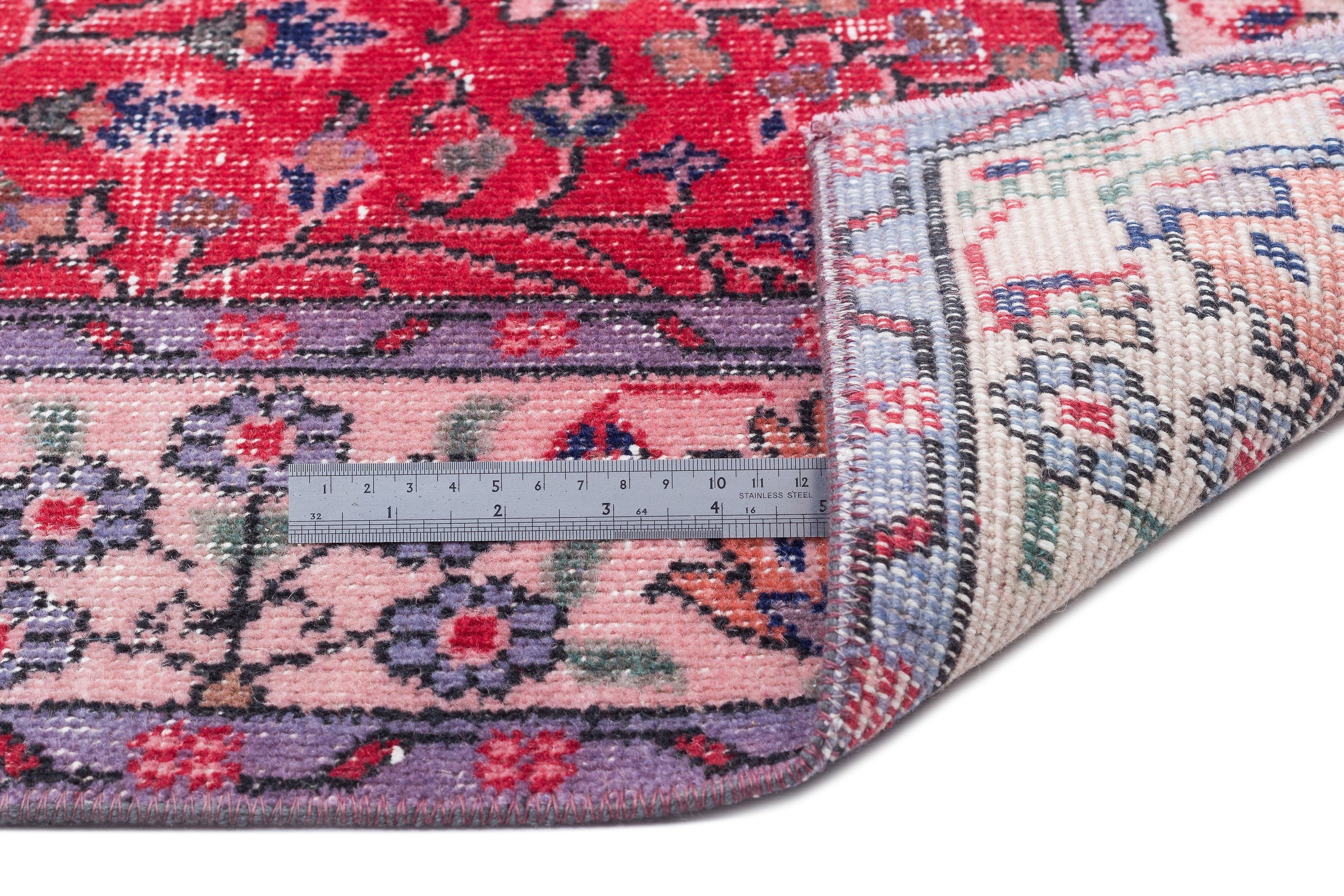 Atina Red Vintage Wool Handmade Area Rug 5'3" x 9'2"