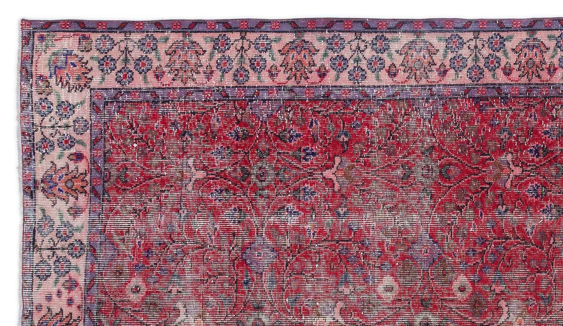 Atina Red Vintage Wool Handmade Area Rug 5'3" x 9'2"