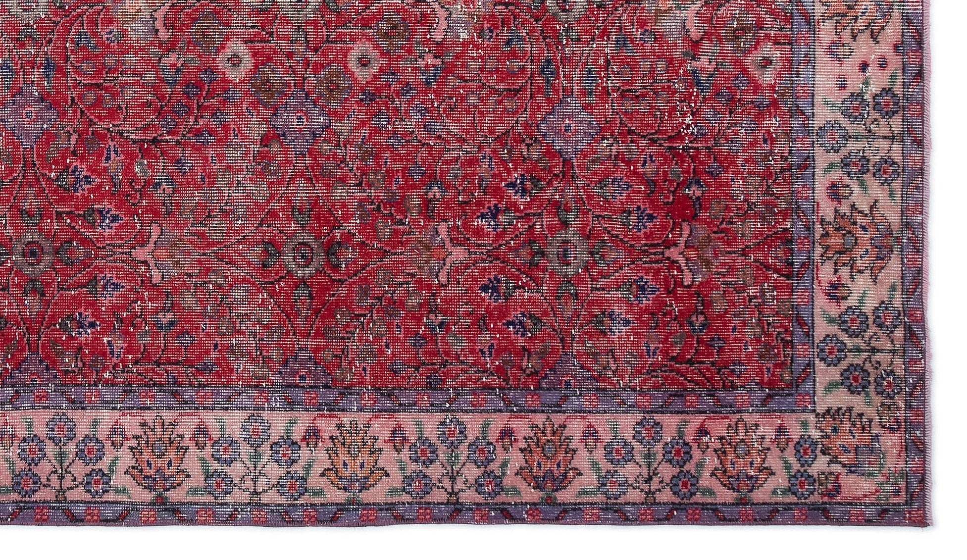 Atina Red Vintage Wool Handmade Area Rug 5'3" x 9'2"