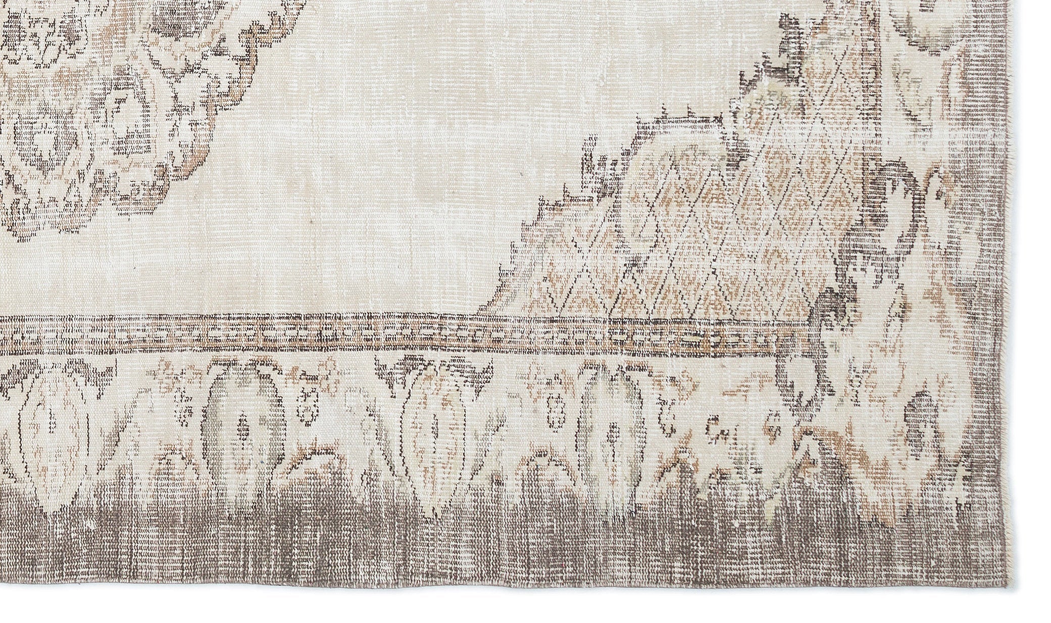 Atina Beige Vintage Wool Handmade Area Rug 6'0" x 9'5"