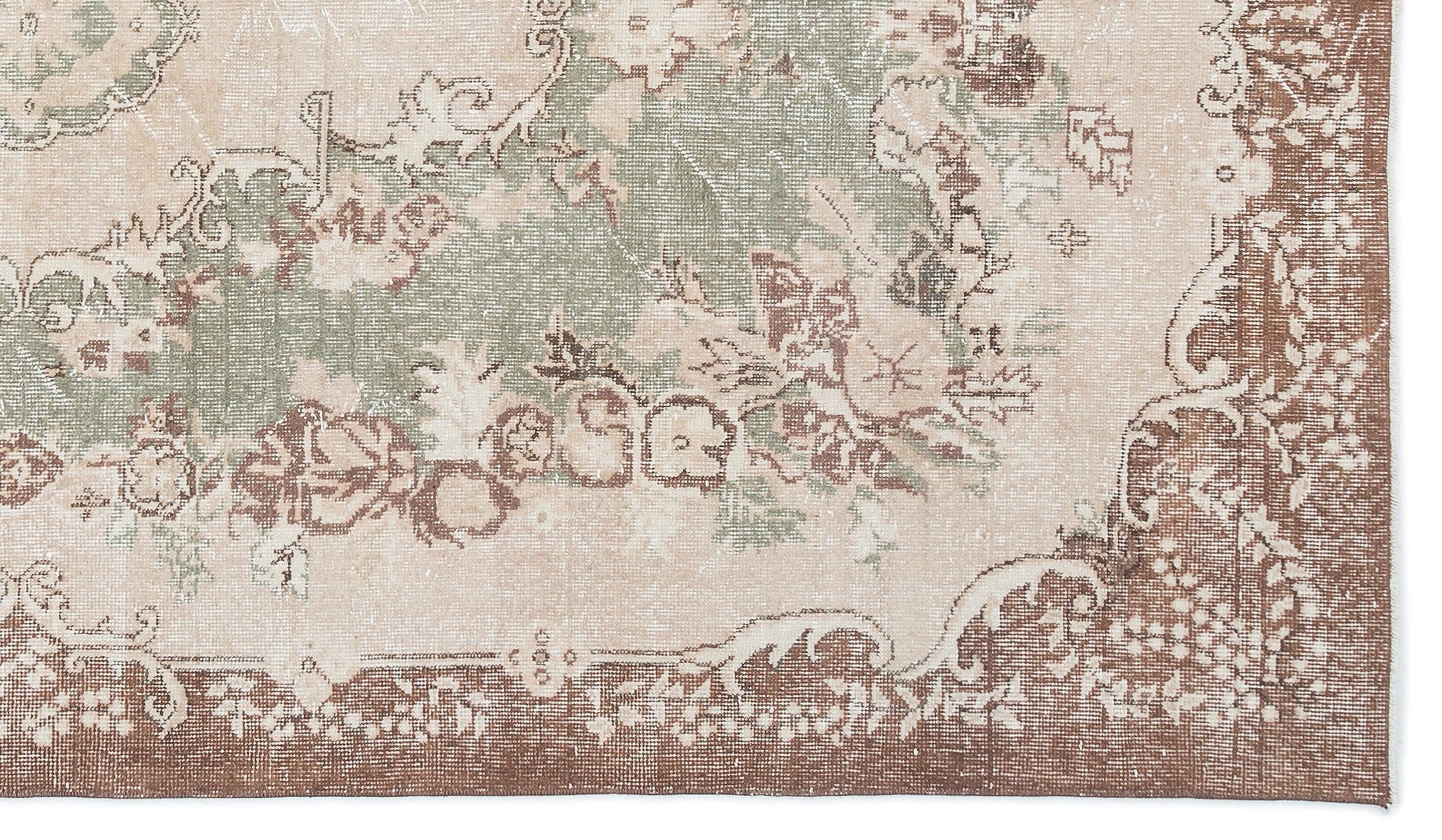 Atina Cream Vintage Wool Handmade Area Rug 5'6" x 9'7"