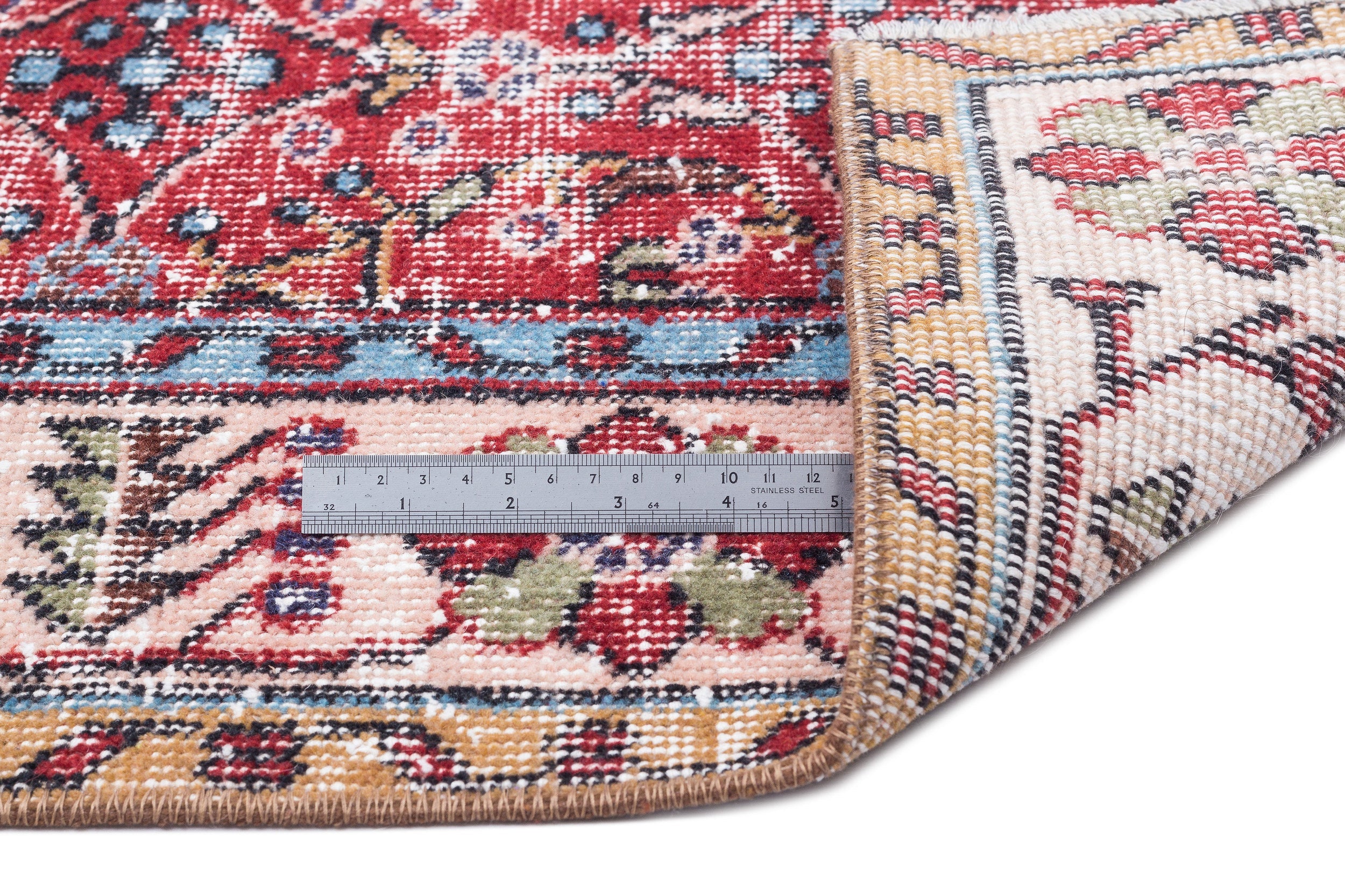 Atina Red Vintage Wool Handmade Area Rug 5'2" x 9'7"