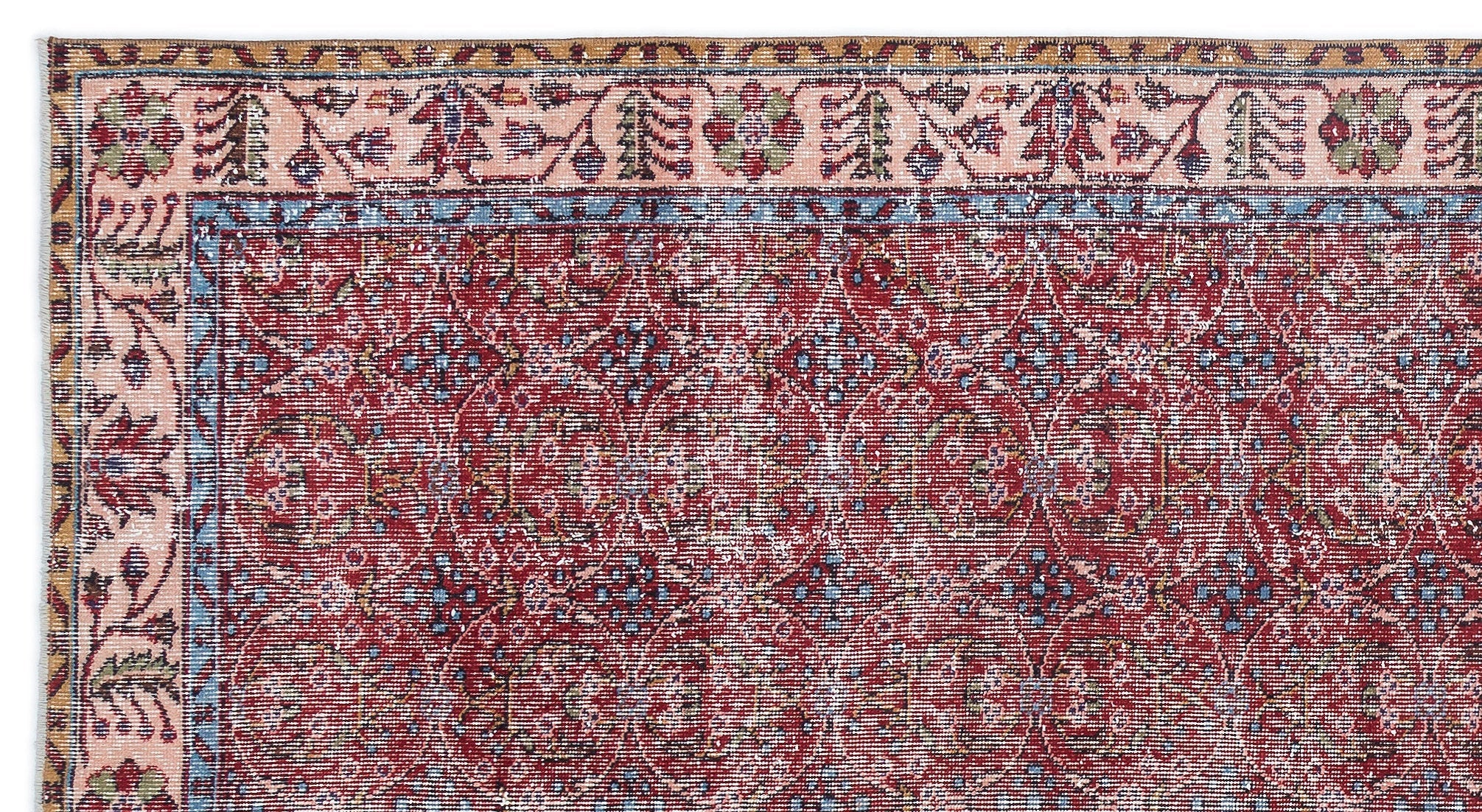 Atina Red Vintage Wool Handmade Area Rug 5'2" x 9'7"