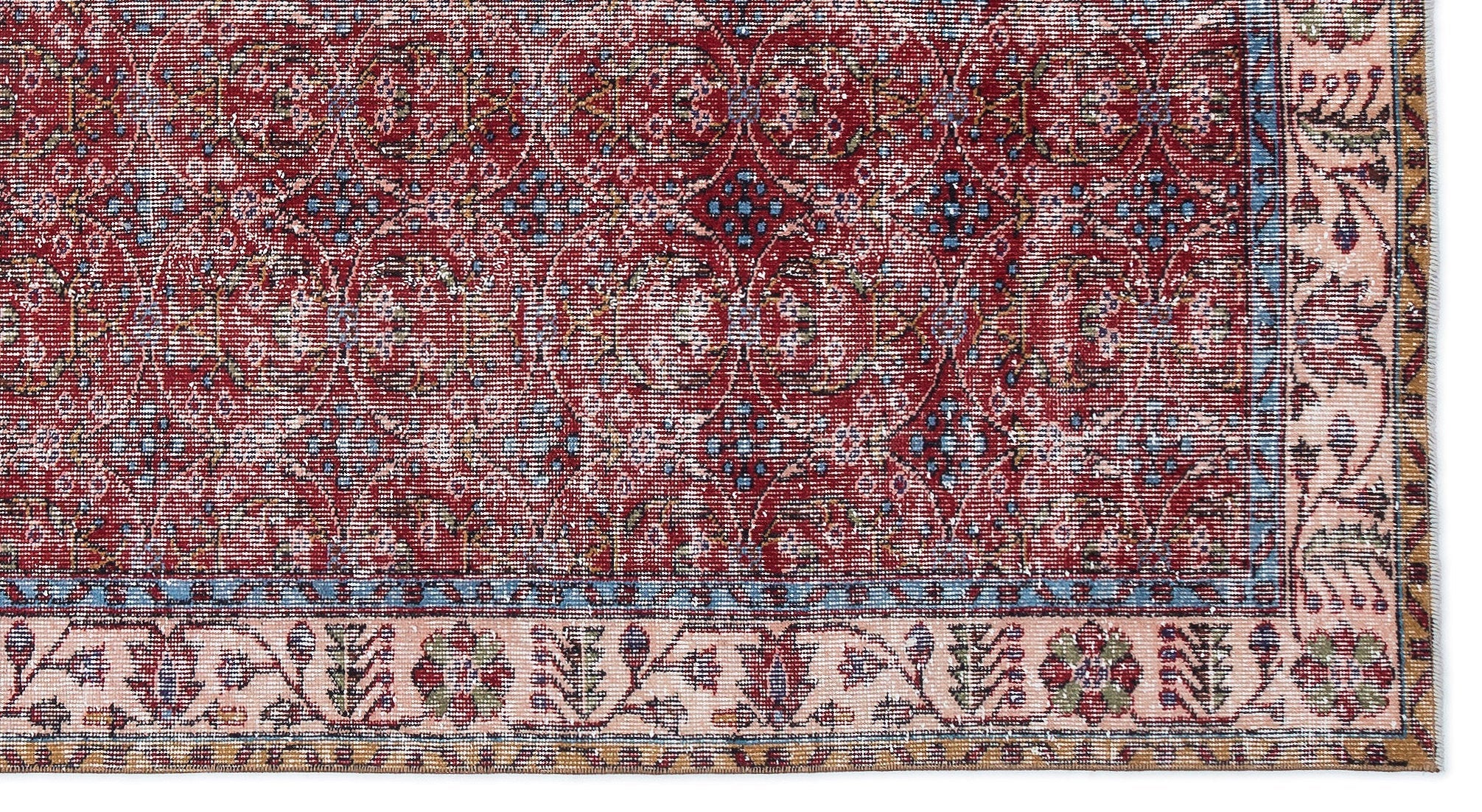 Atina Red Vintage Wool Handmade Area Rug 5'2" x 9'7"