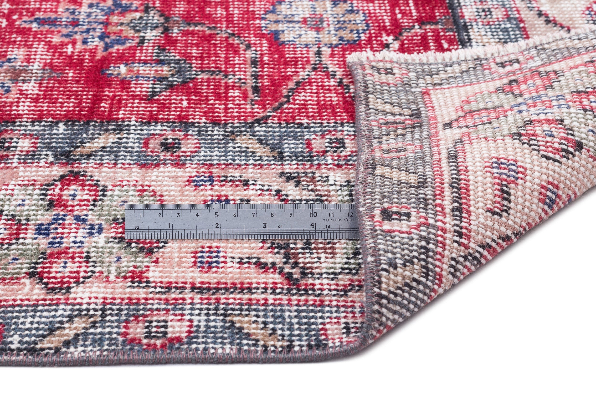 Atina Red Vintage Wool Handmade Area Rug 5'3" x 9'0"