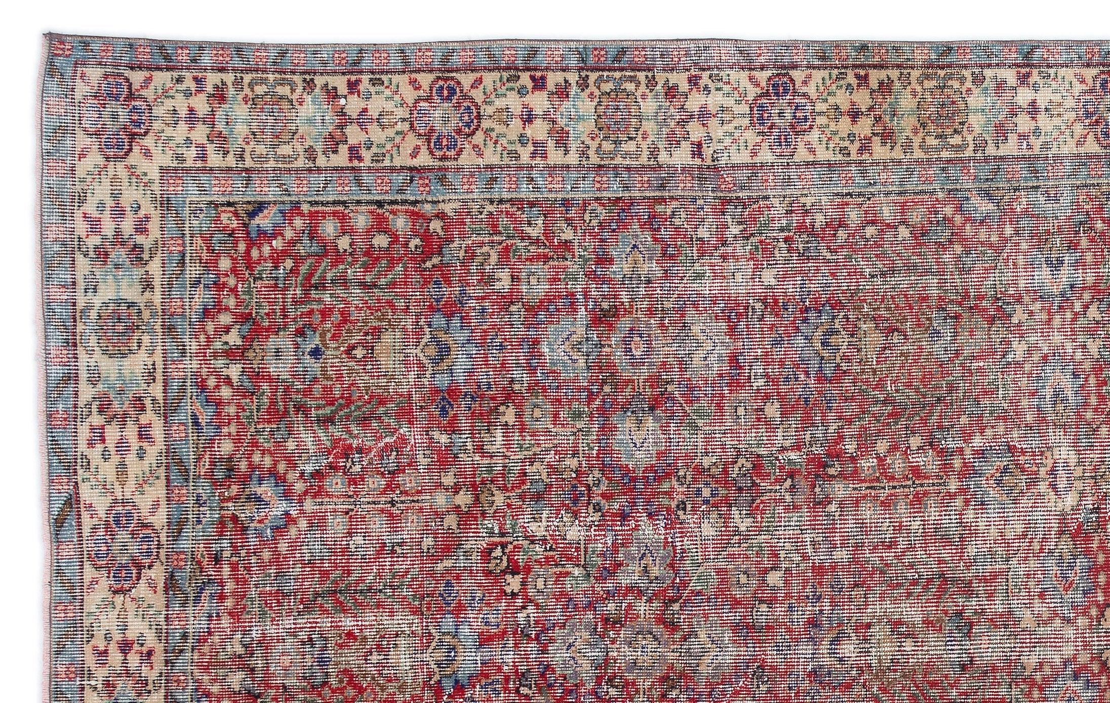 Atina Red Vintage Wool Handmade Area Rug 6'5" x 10'6"