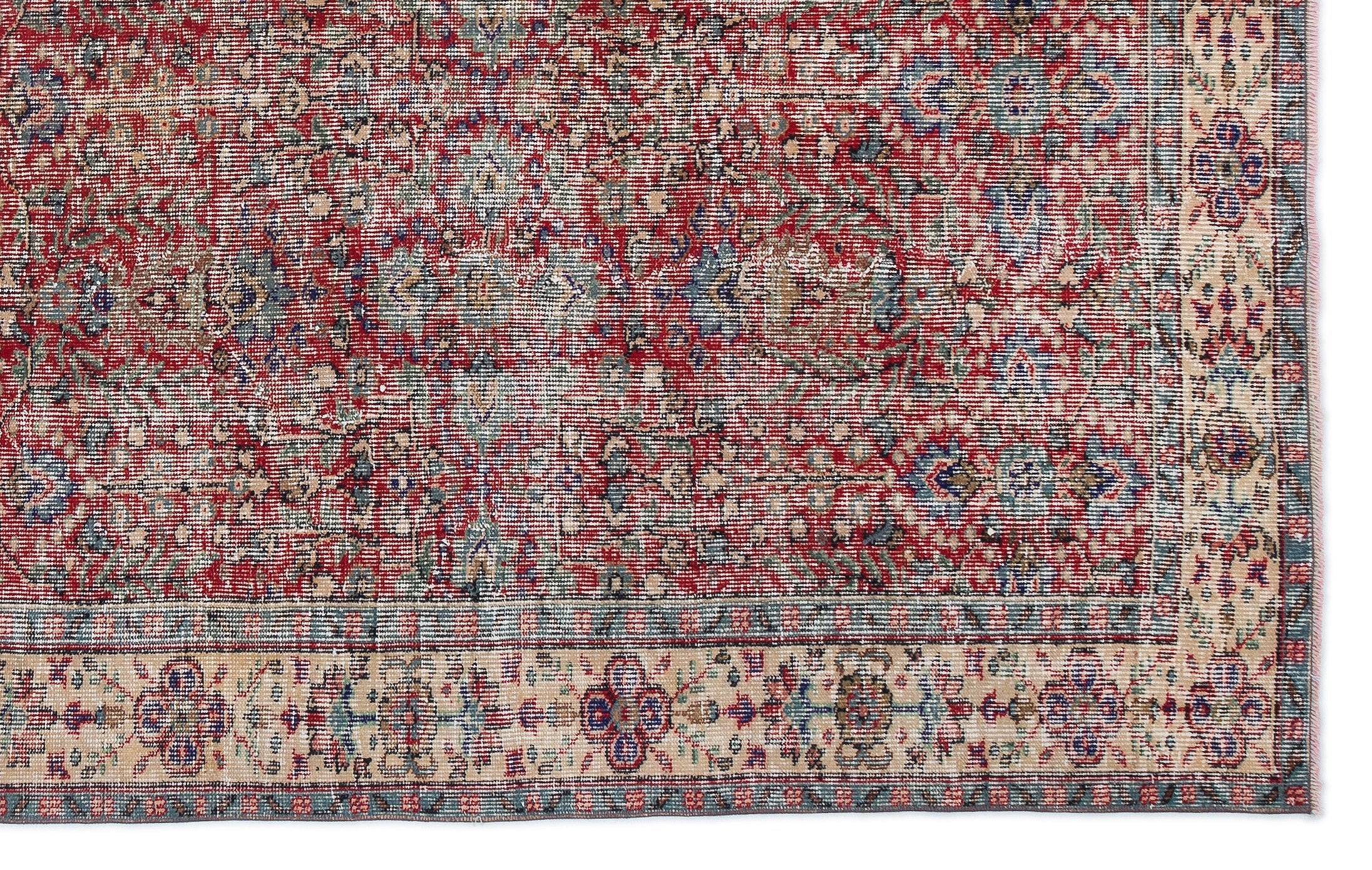 Atina Red Vintage Wool Handmade Area Rug 6'5" x 10'6"
