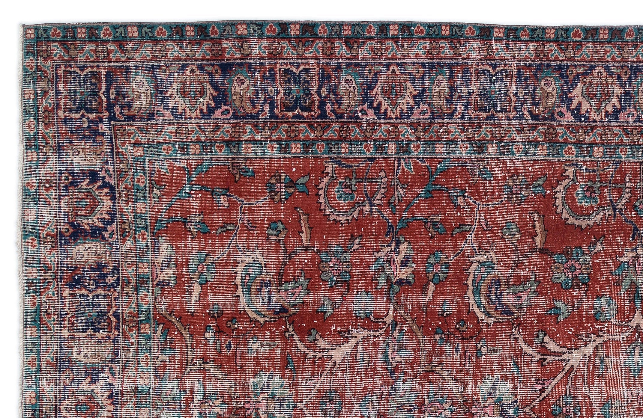 Atina Red Vintage Wool Handmade Area Rug 6'4" x 10'1"